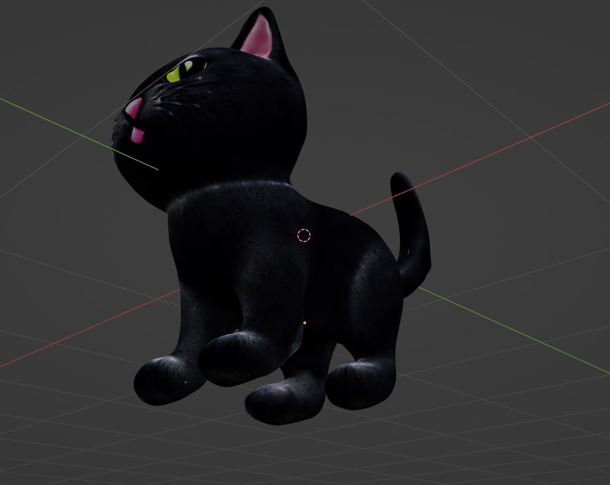 cute black kittty  3D model_5