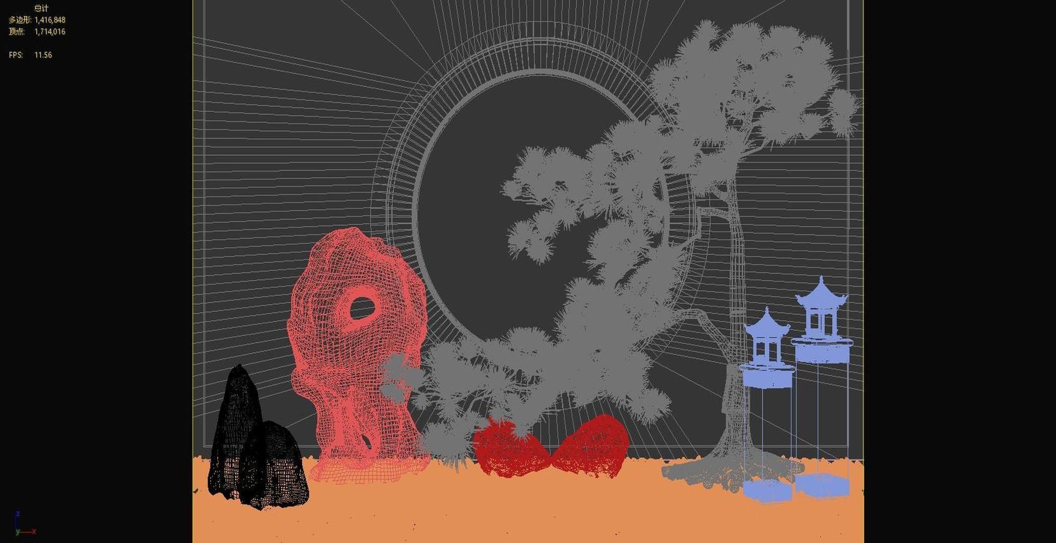 New Chinese Stone Landscape Pine Texture_6