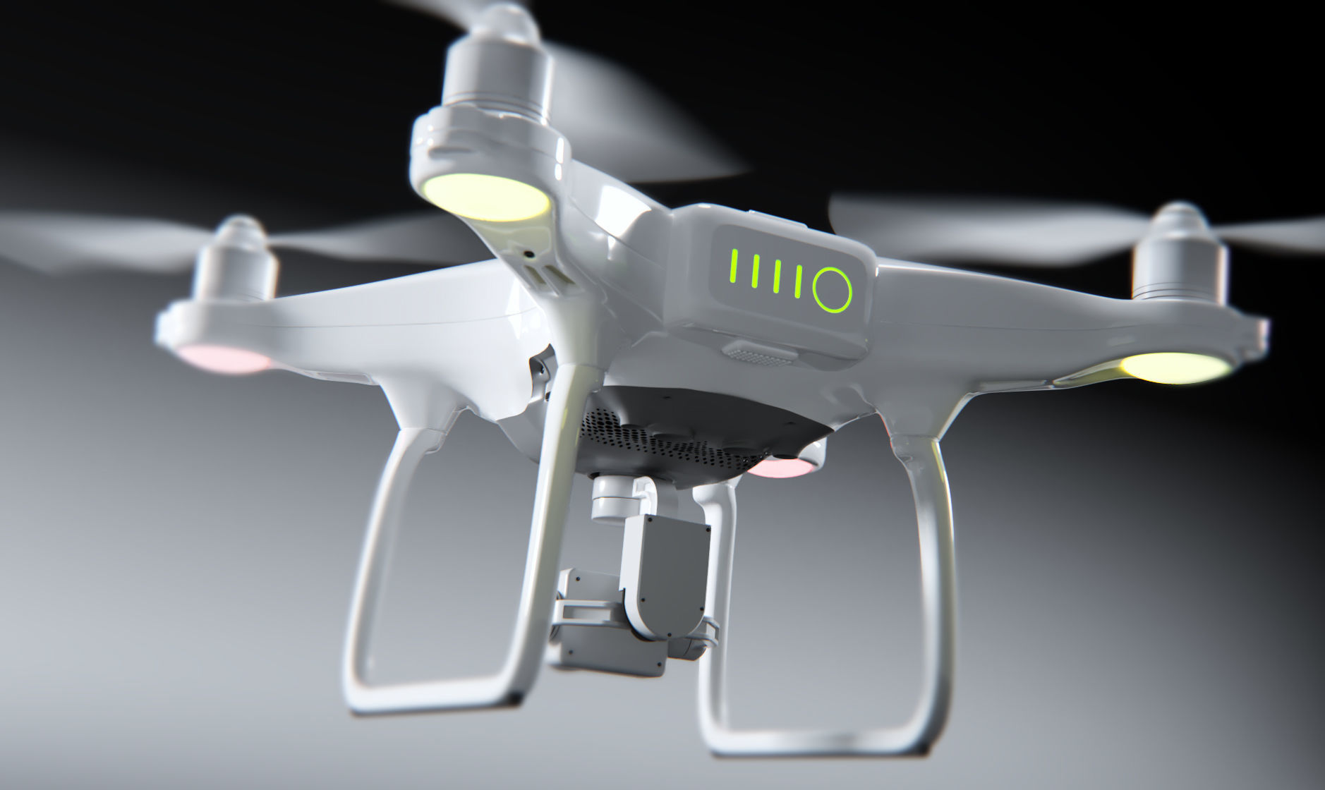 dji phantom 4 quadcopter drone 3D model_2