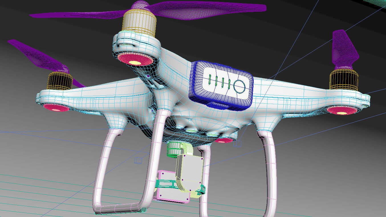 dji phantom 4 quadcopter drone 3D model_3