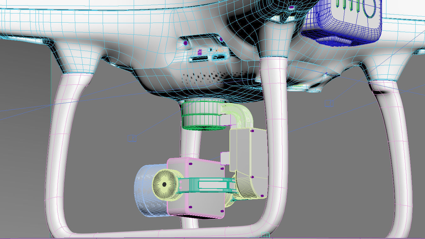 dji phantom 4 quadcopter drone 3D model_1