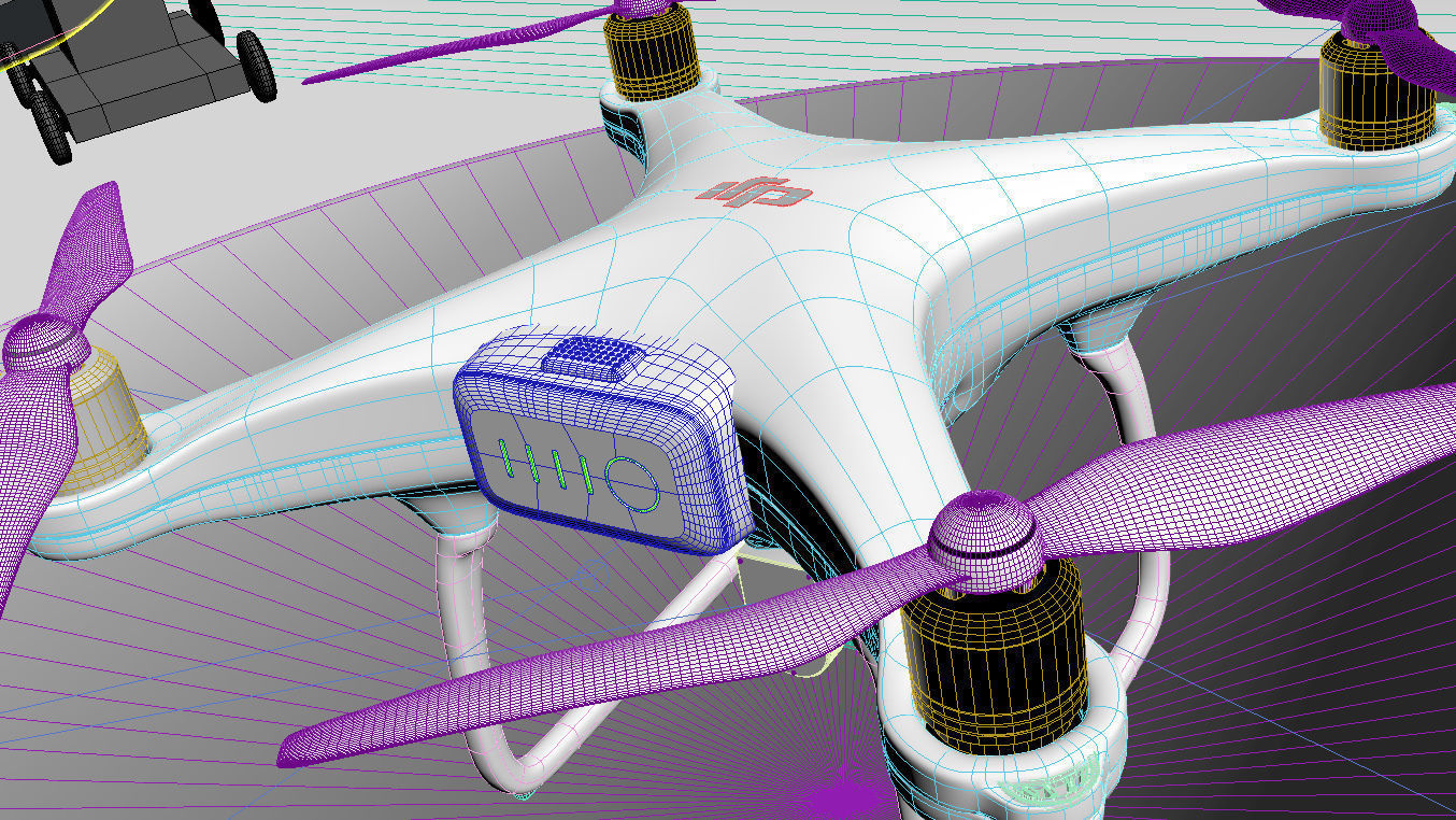 dji phantom 4 quadcopter drone 3D model_7