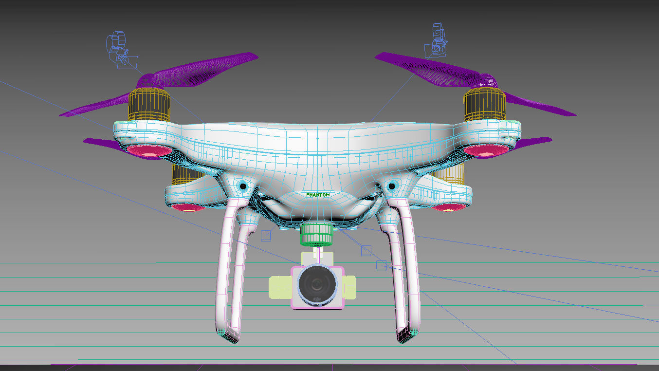 dji phantom 4 quadcopter drone 3D model_5