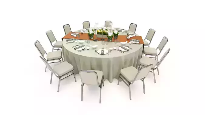 Banquet Table and Chair Set