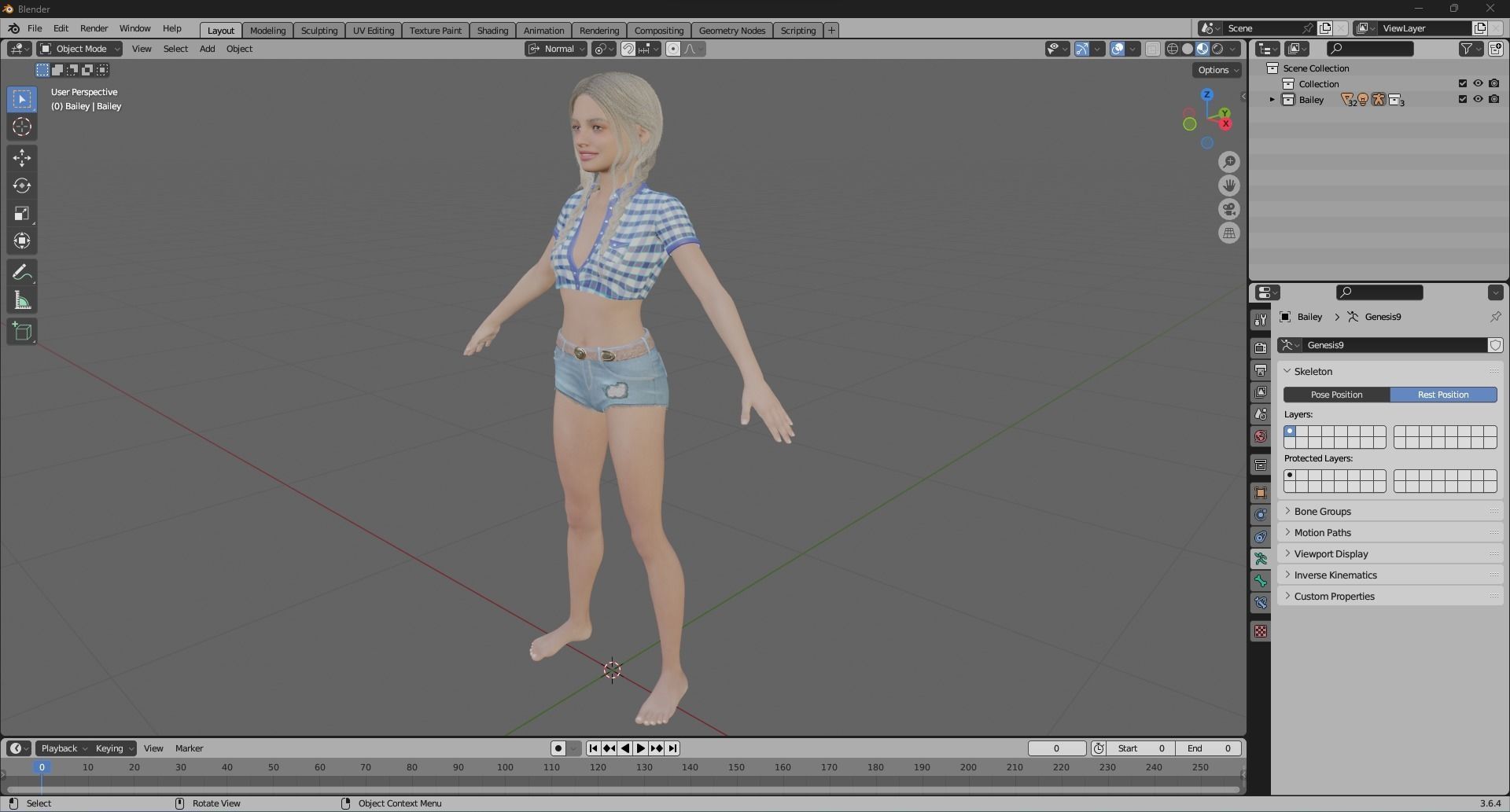 Cowgirl Country American Teenager 3D model_9