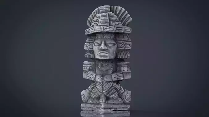 Ancient Maya Figure Low-poly 3D model