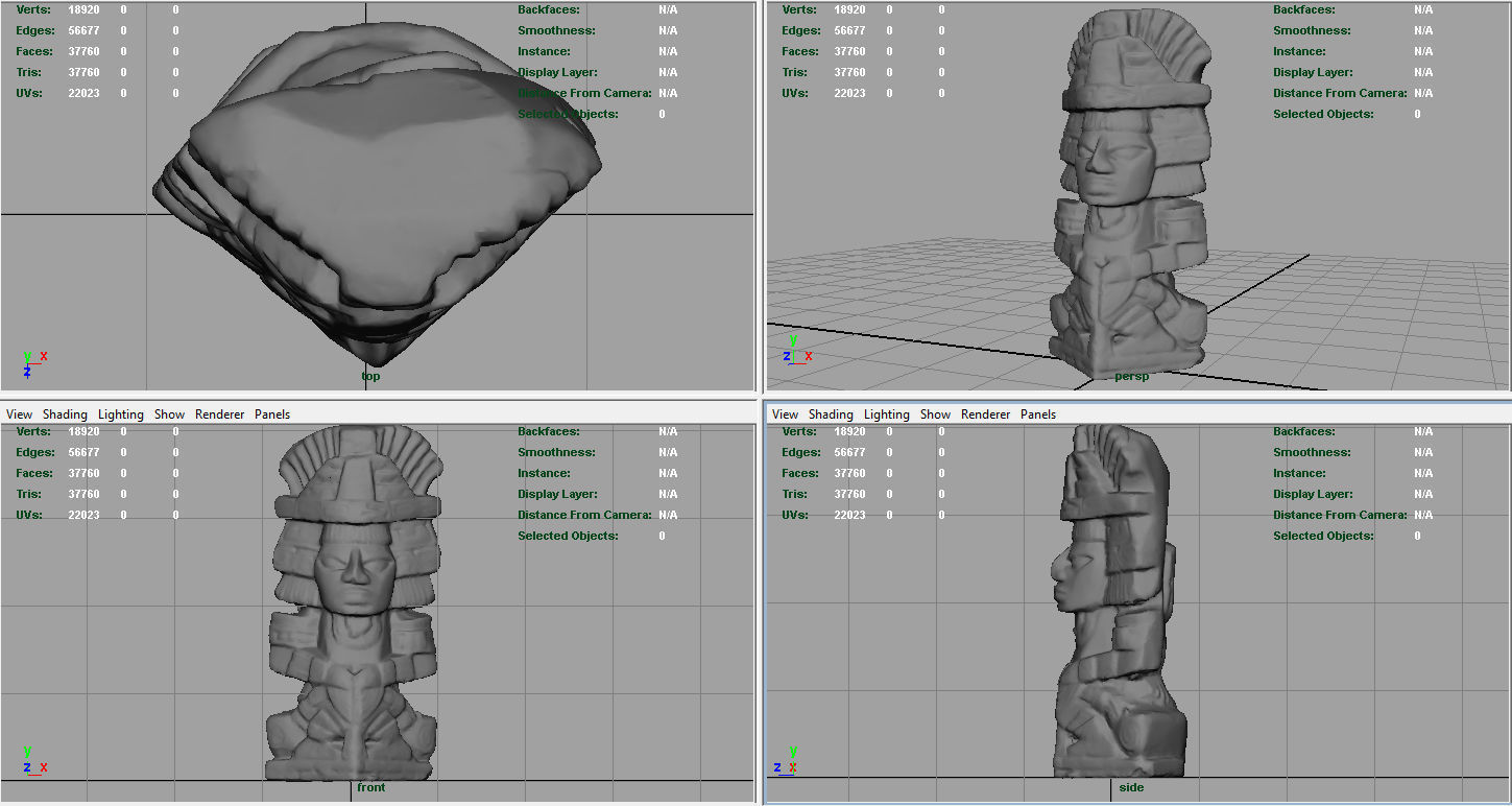Ancient Maya Figure Low-poly 3D model_6