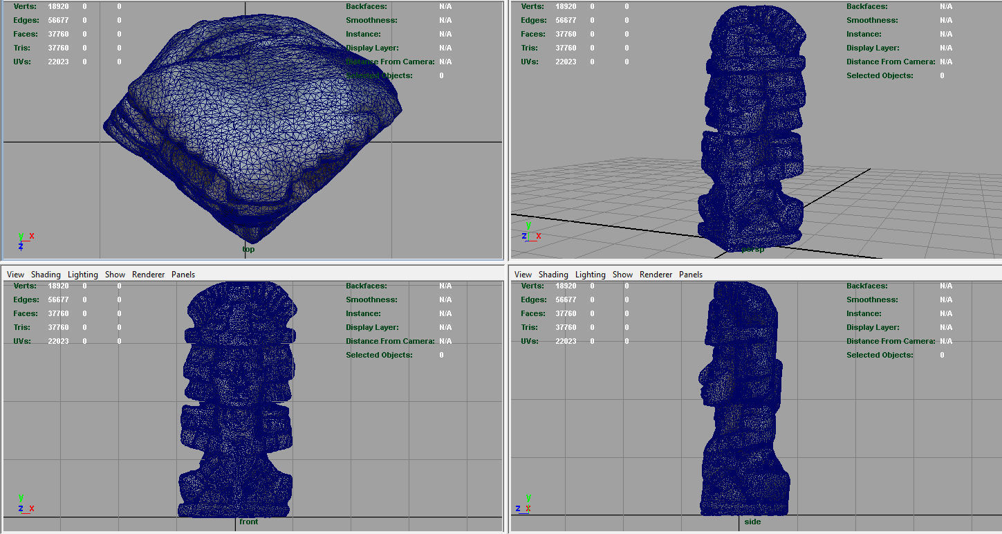 Ancient Maya Figure Low-poly 3D model_7