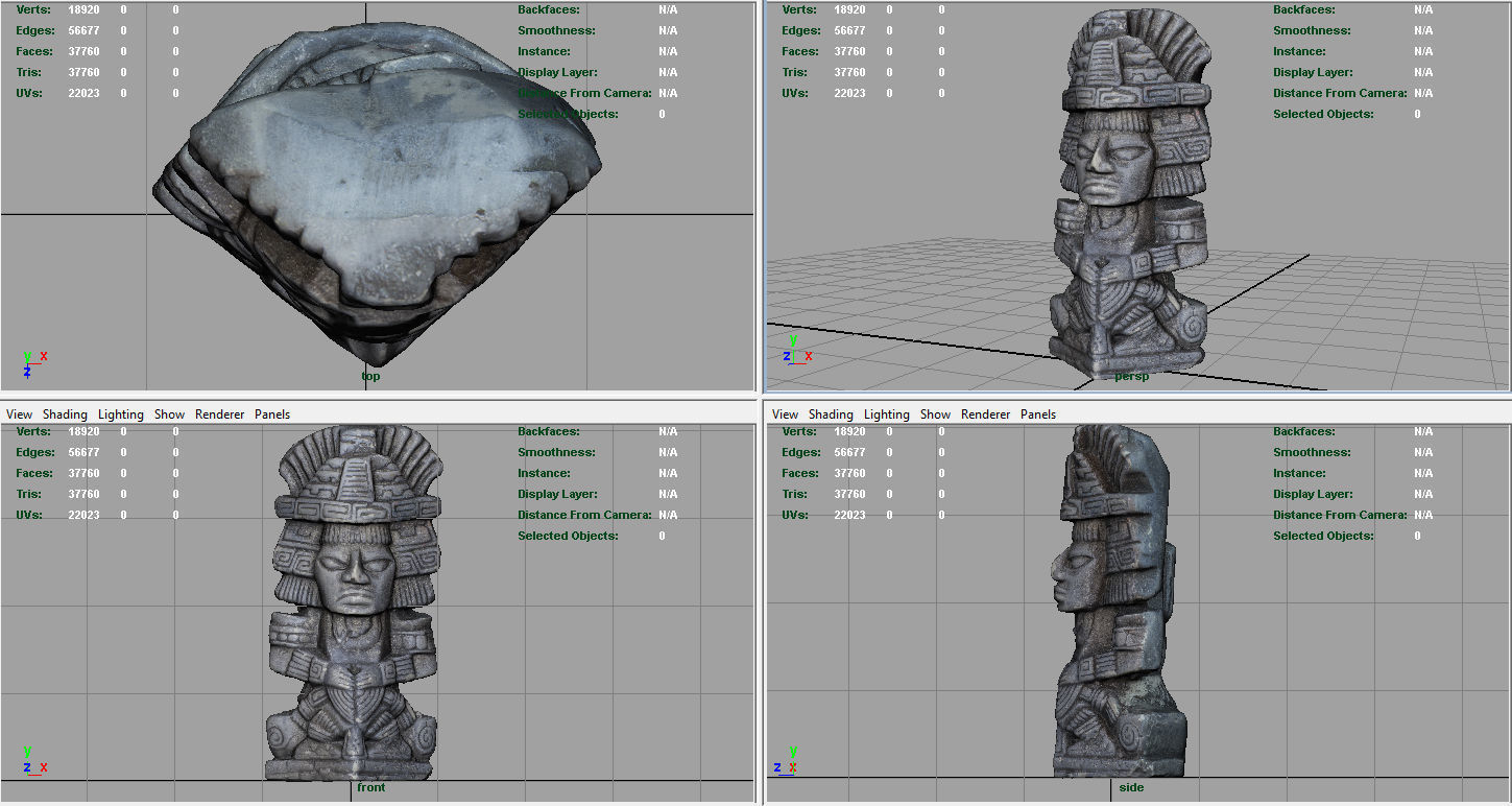 Ancient Maya Figure Low-poly 3D model_8