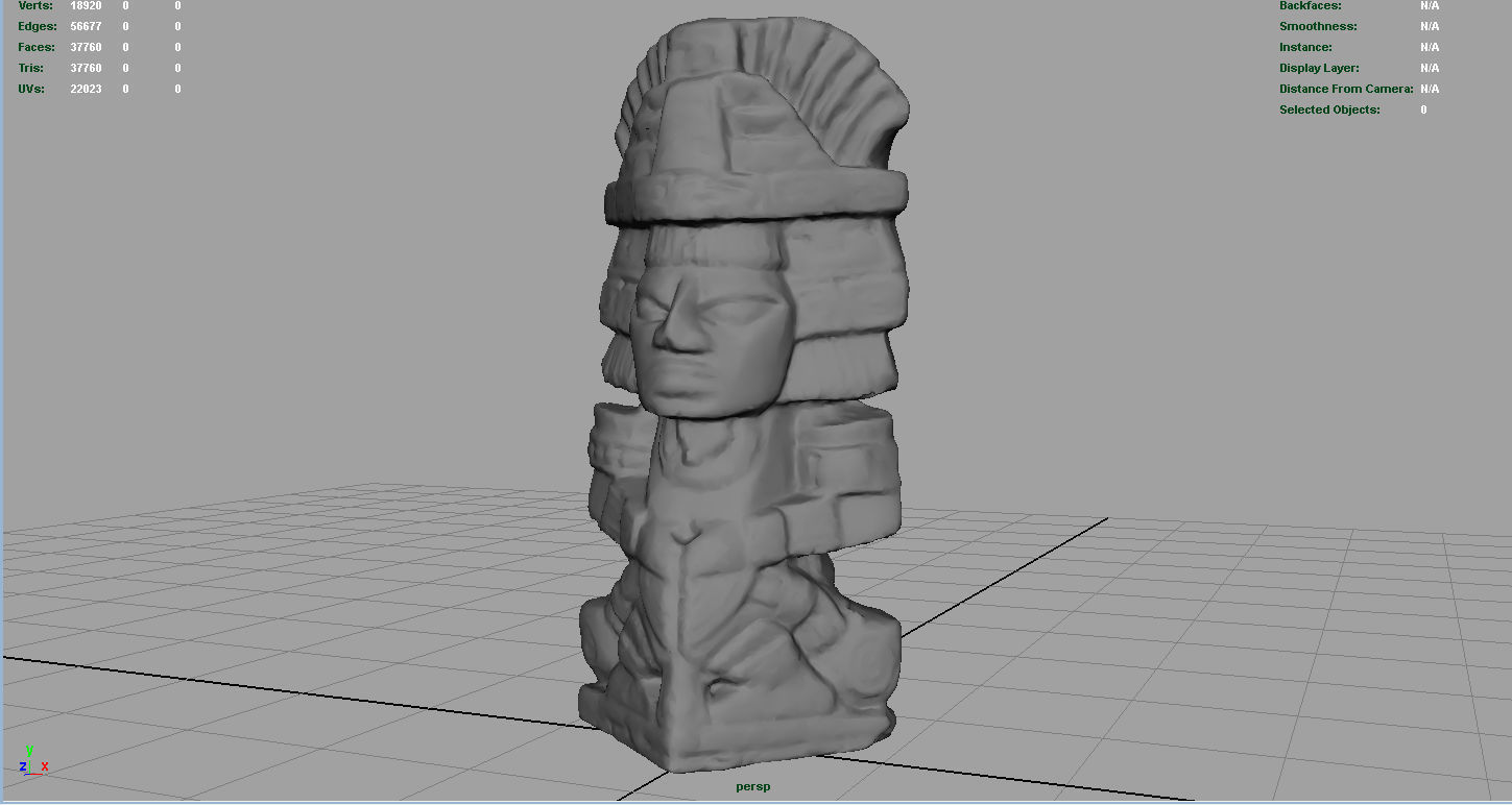 Ancient Maya Figure Low-poly 3D model_4