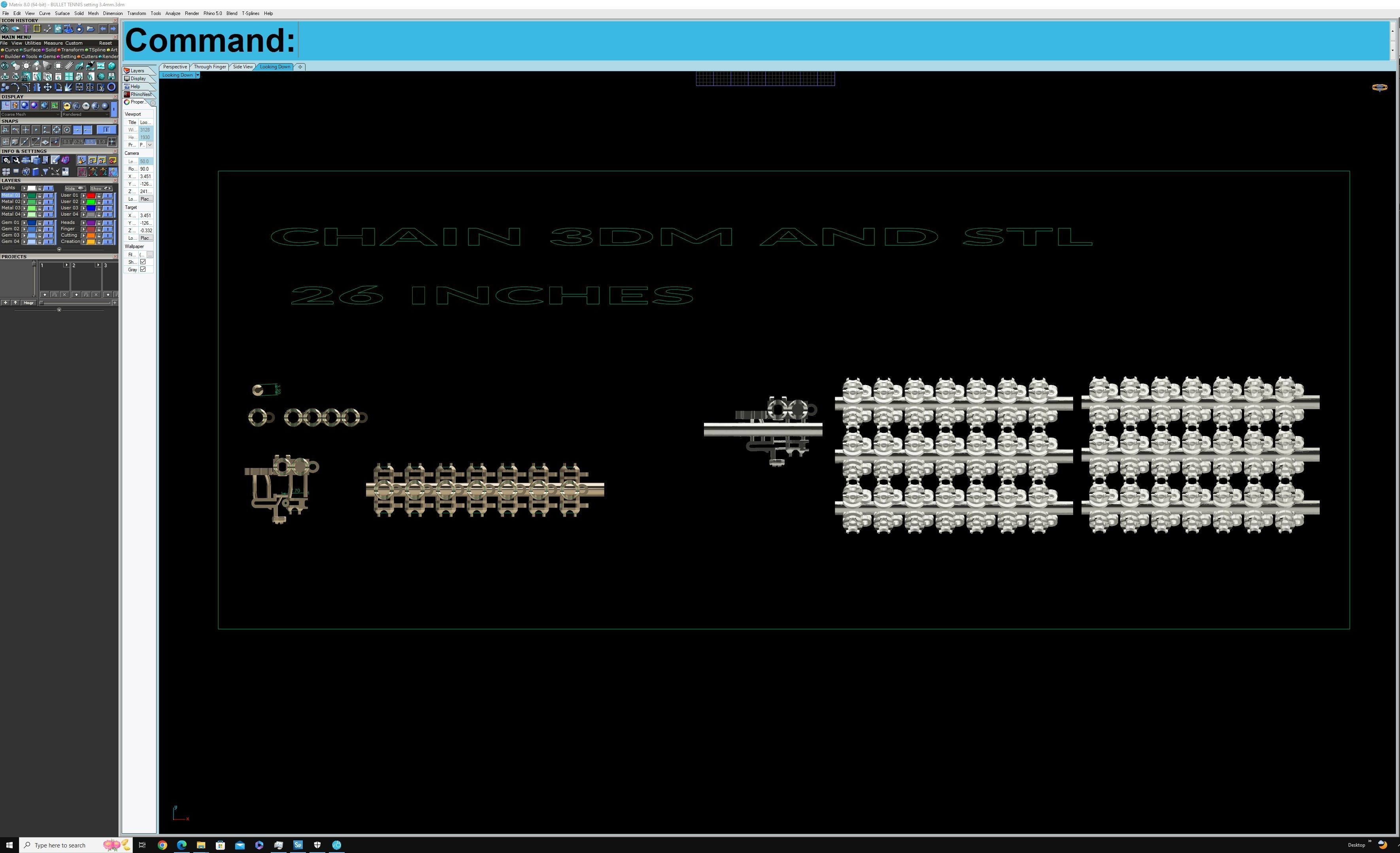 TENNIS CHAIN AND BRACELET ROUND 3D print model_3
