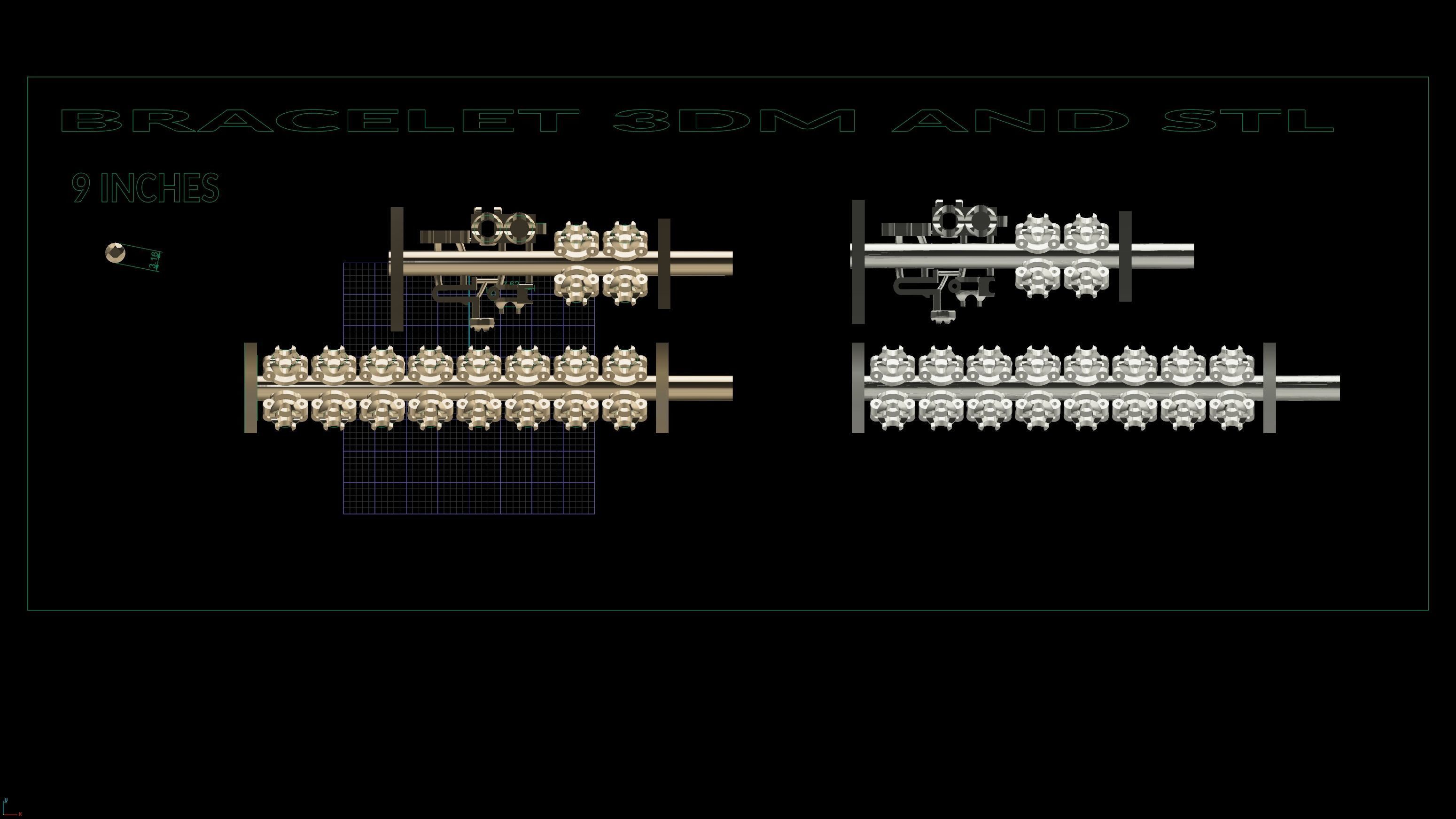 TENNIS CHAIN AND BRACELET ROUND 3D print model_2