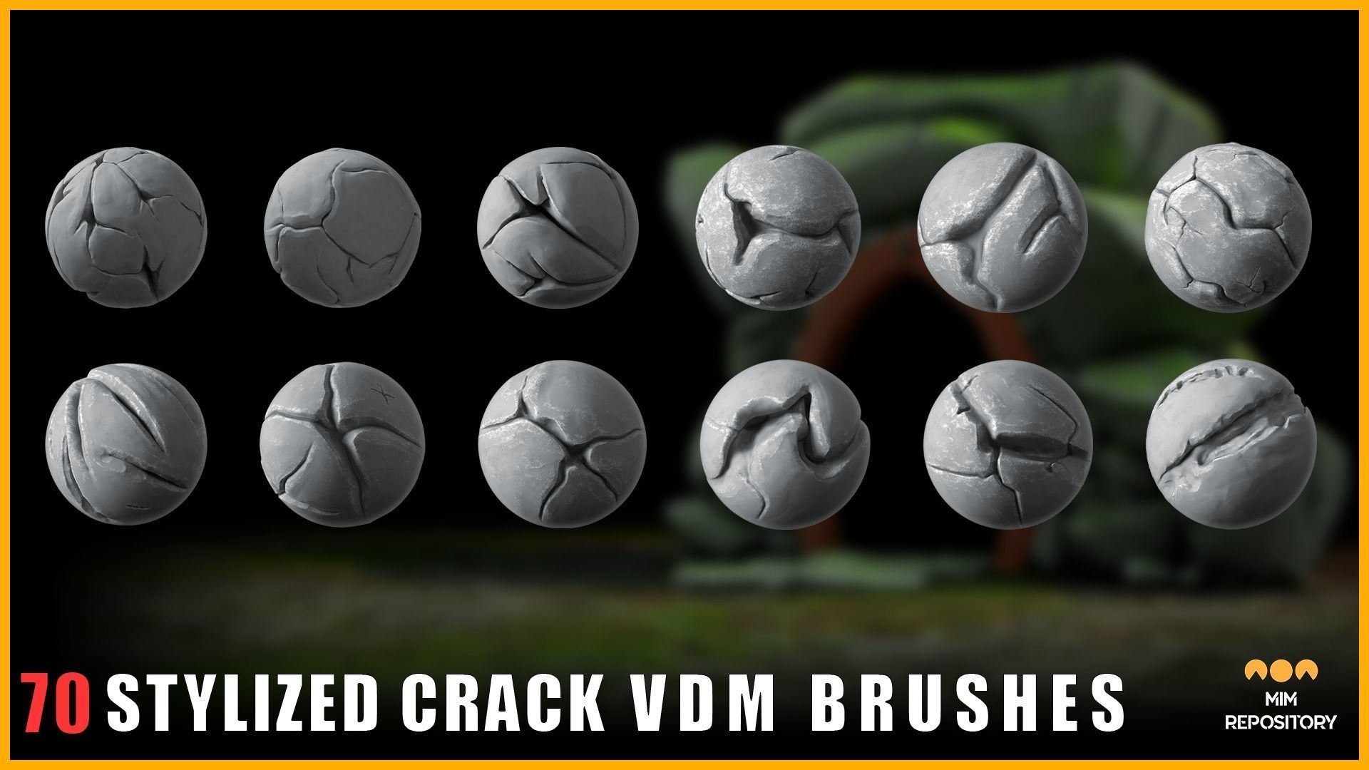 70 Stylized Cracks VDM Brushes 3D model_1