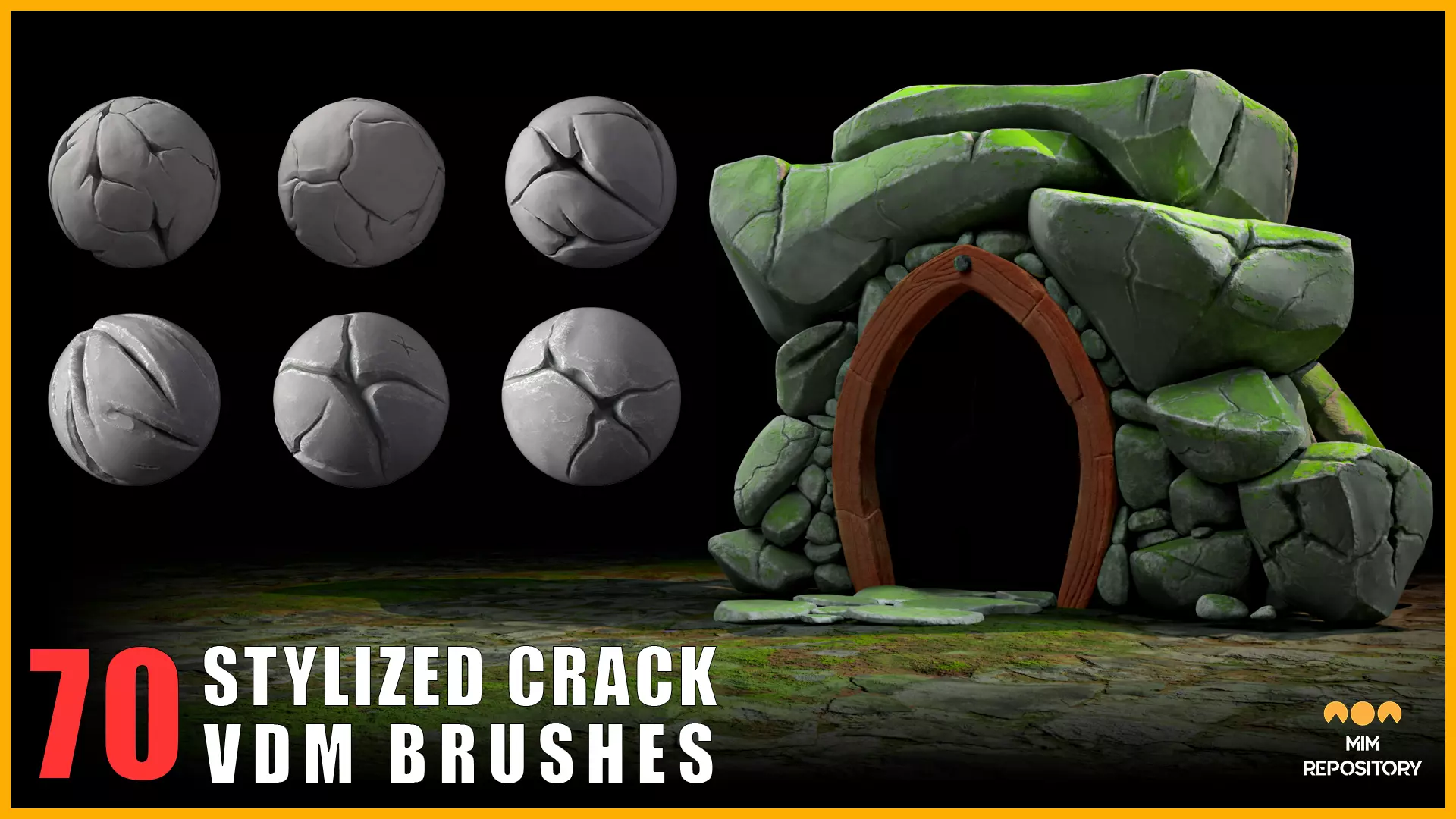 70 Stylized Cracks VDM Brushes 3D model_0