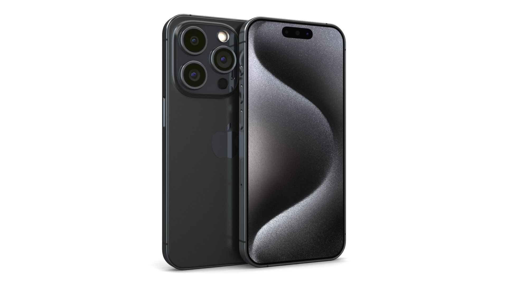 Apple iPhone 15 Pro Black Titanium Low-poly 3D model_1