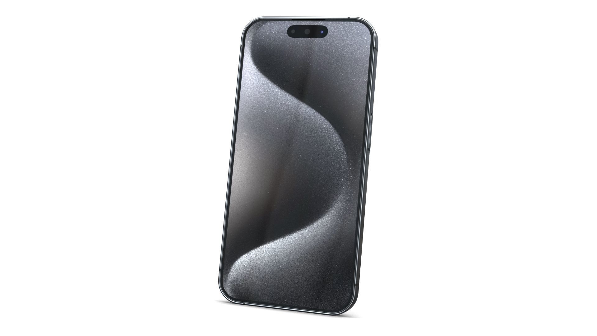 Apple iPhone 15 Pro Black Titanium Low-poly 3D model_2