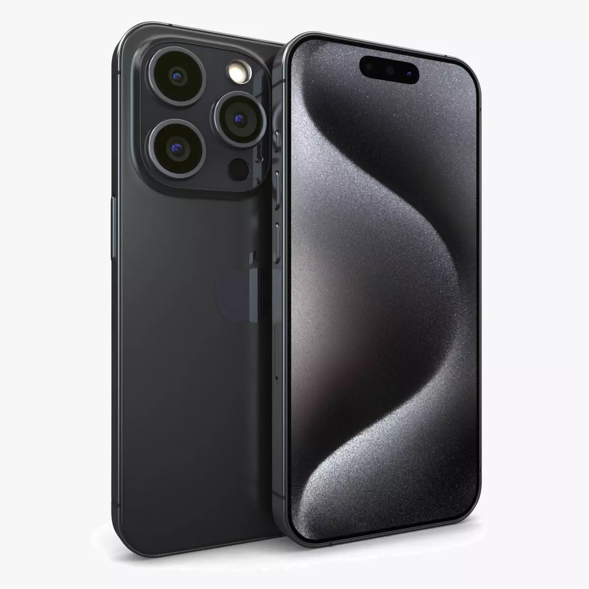 Apple iPhone 15 Pro Black Titanium Low-poly 3D model_0