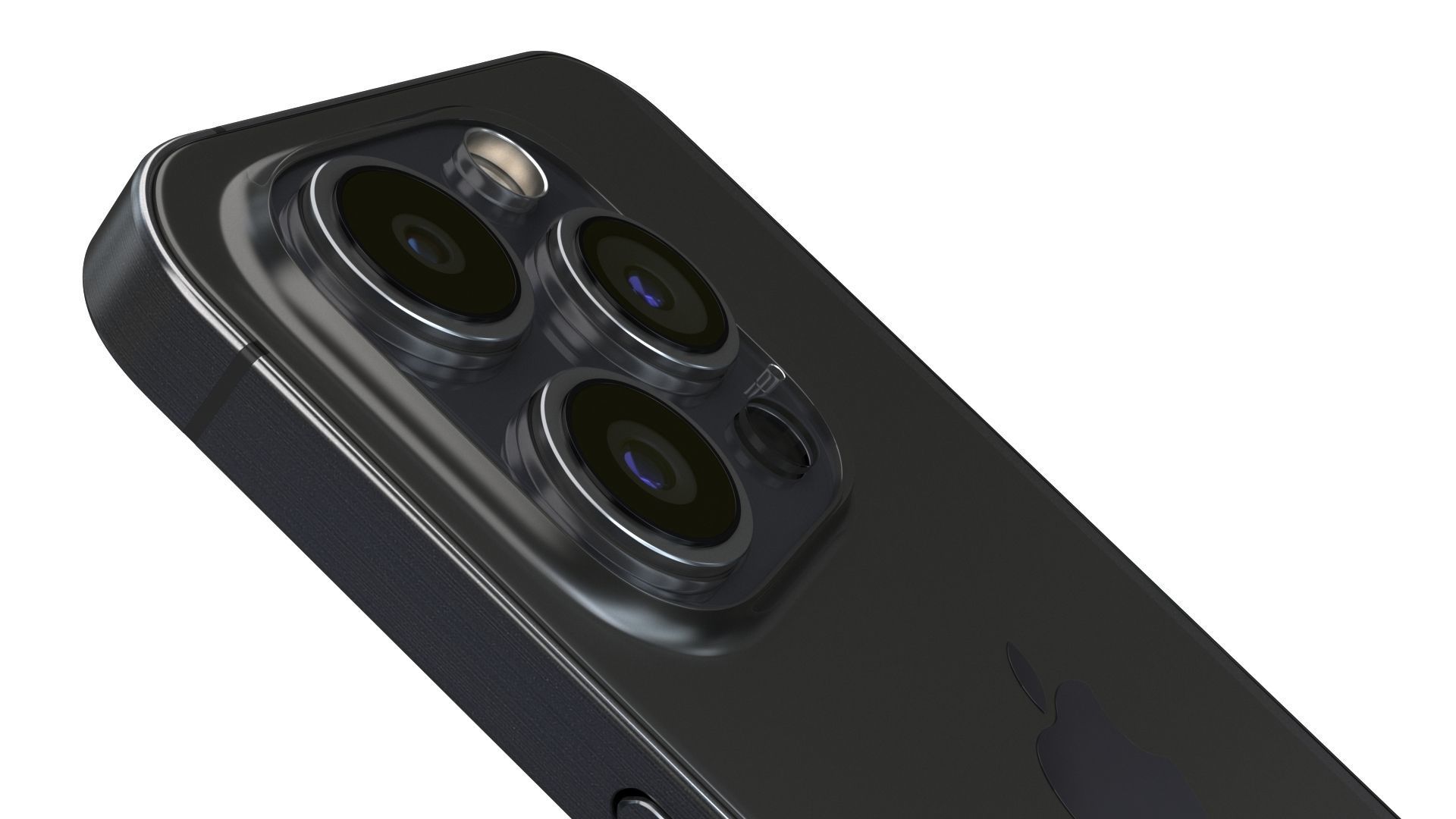 Apple iPhone 15 Pro Black Titanium Low-poly 3D model_11