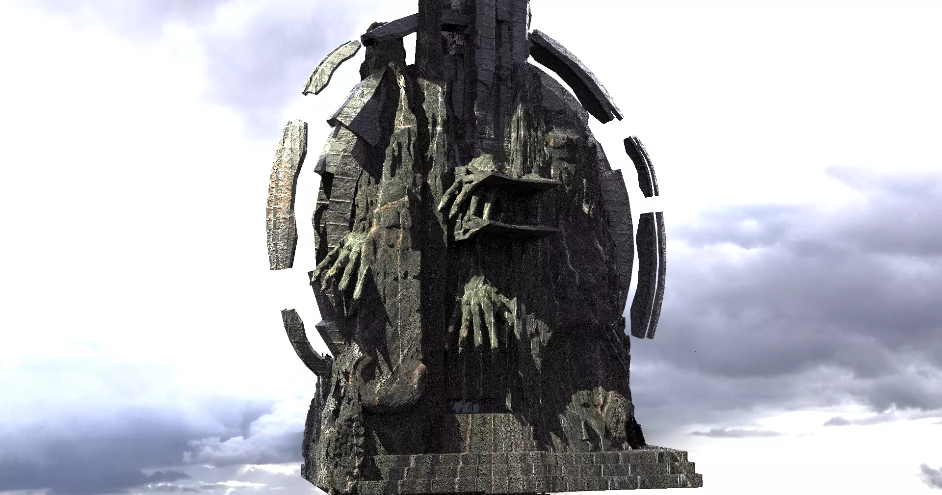 Witches Ritual cliffs 3D model_0