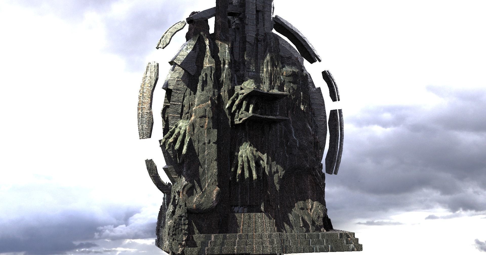 Witches Ritual cliffs 3D model_1