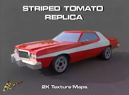 STRIPED TOMATO REPLICA Low-poly 3D model