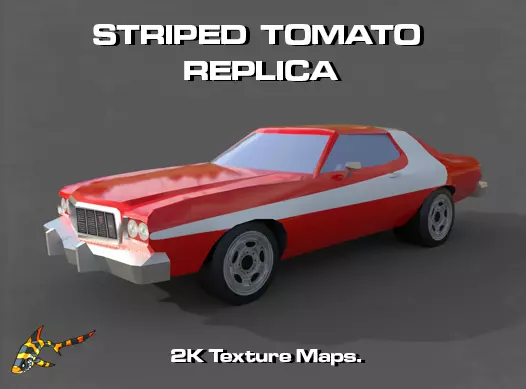 STRIPED TOMATO REPLICA Low-poly 3D model_0