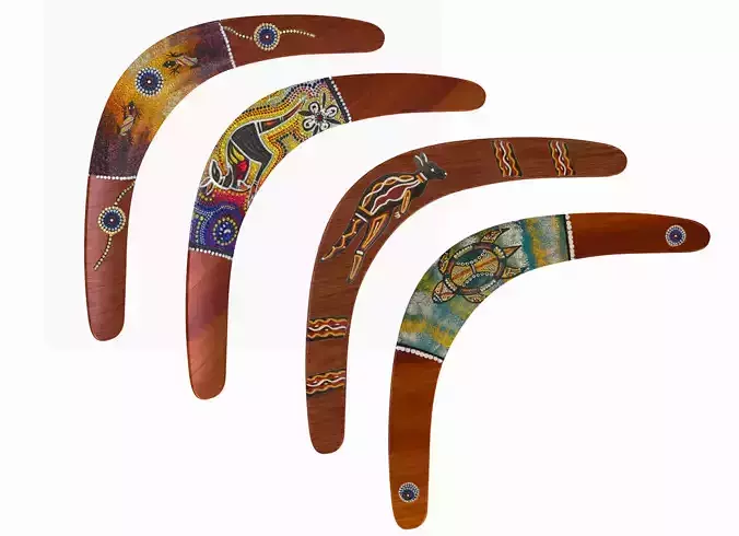 Australian Boomerang 4in1 Low-poly 3D model