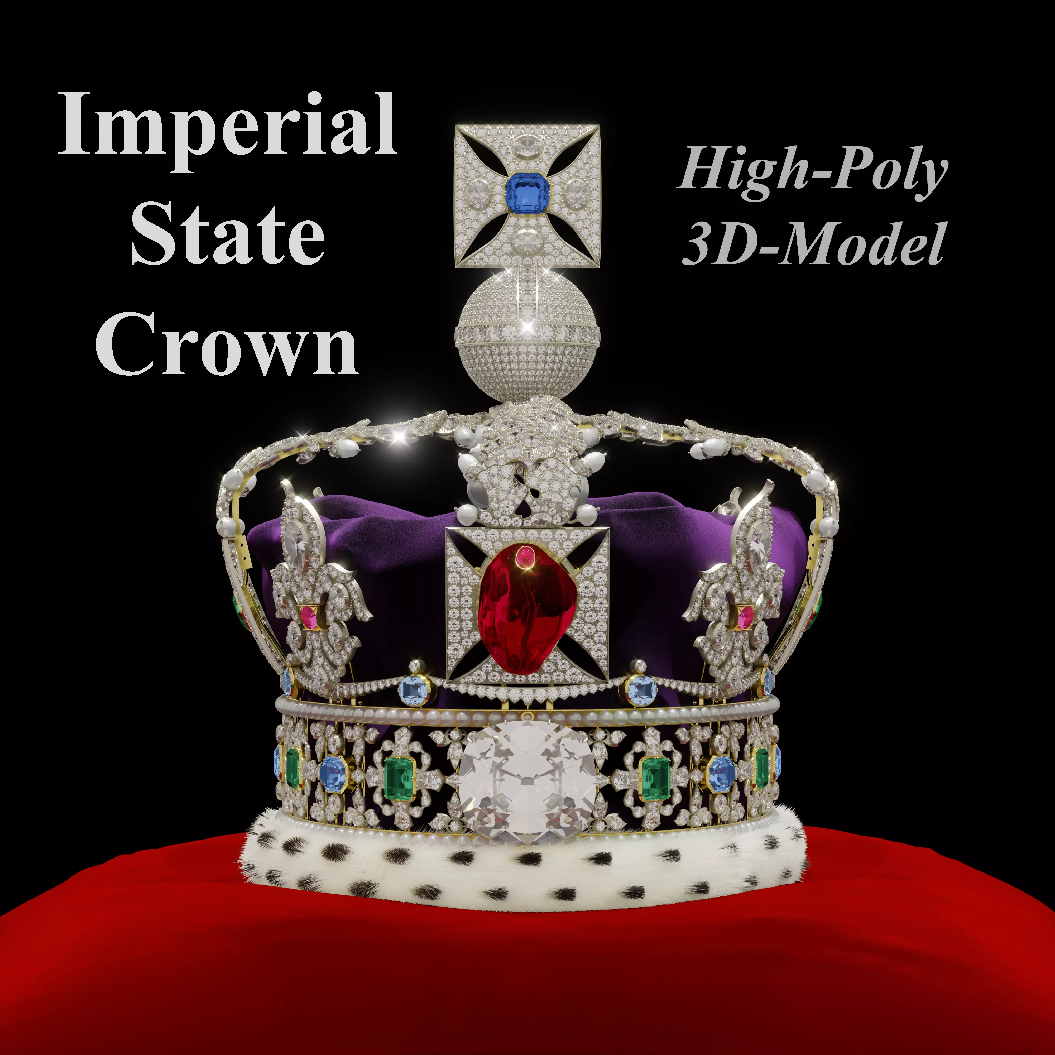 Imperial State Crown - High-Poly 3D model