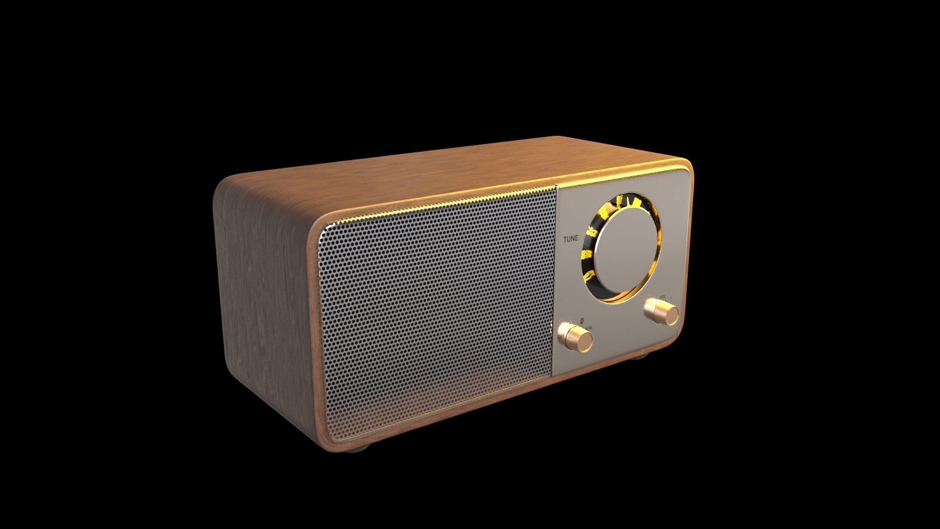 Vintage style radio with Bluetooth connectivity 3D model_12