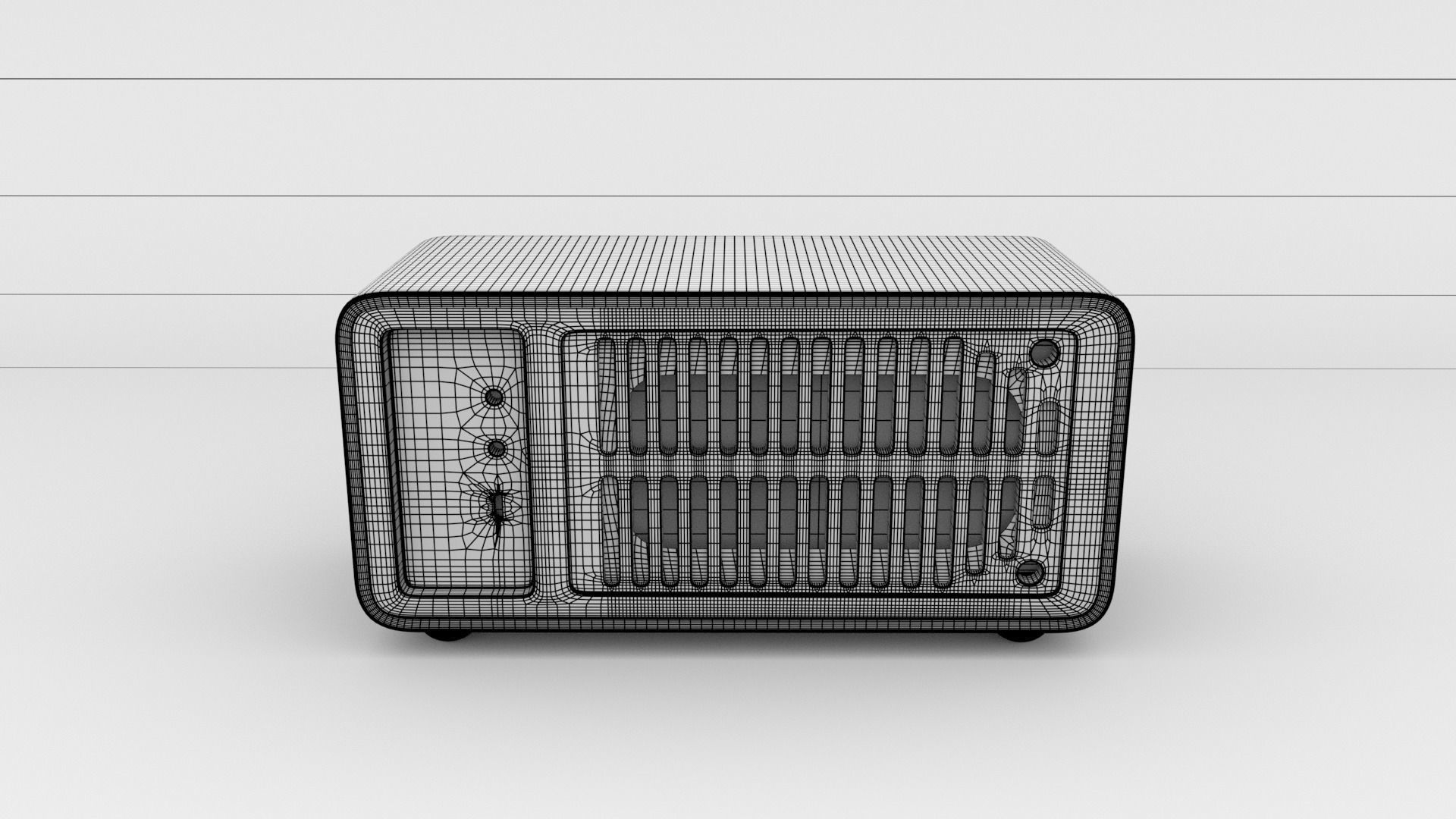 Vintage style radio with Bluetooth connectivity 3D model_6