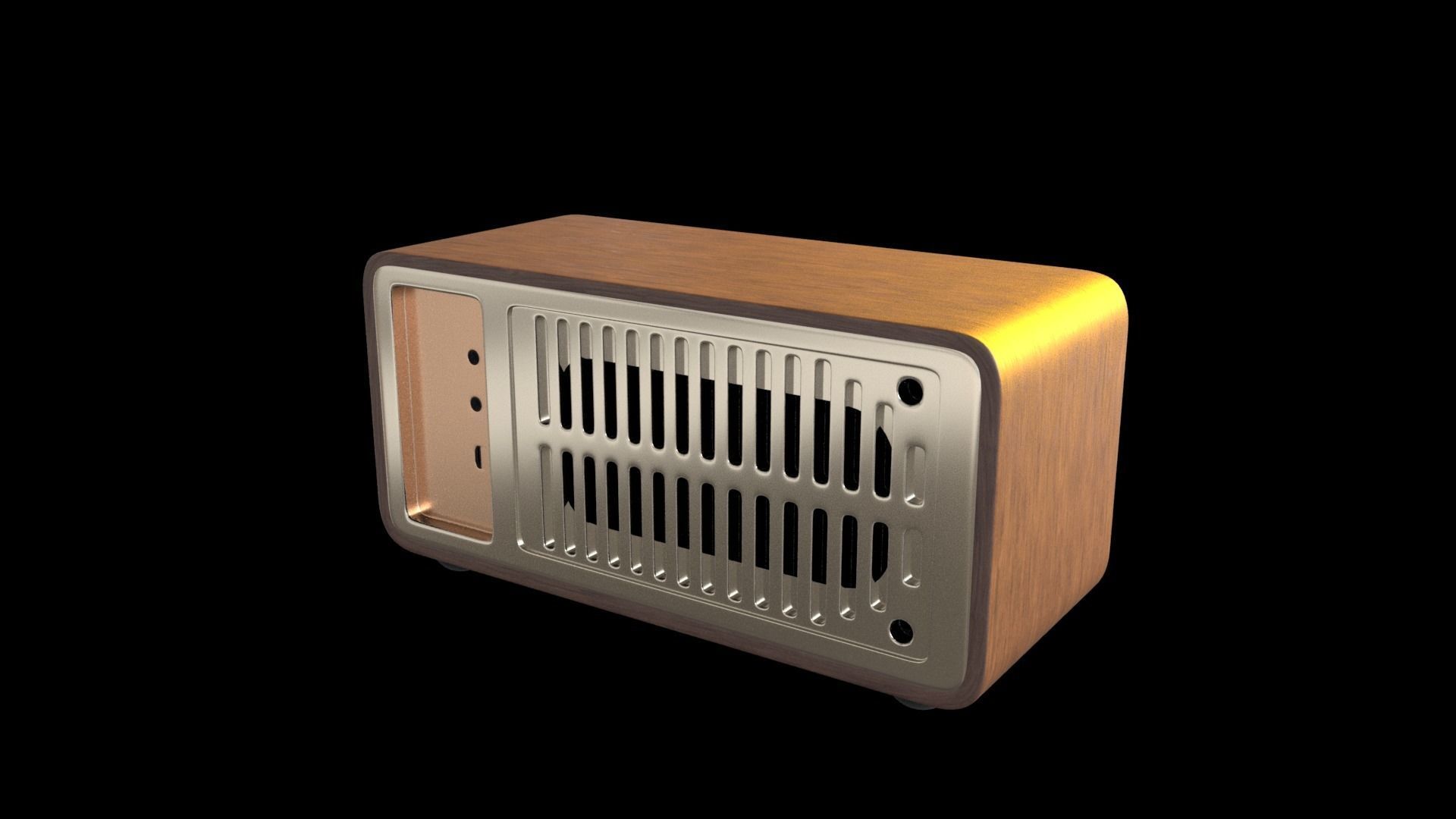 Vintage style radio with Bluetooth connectivity 3D model_27