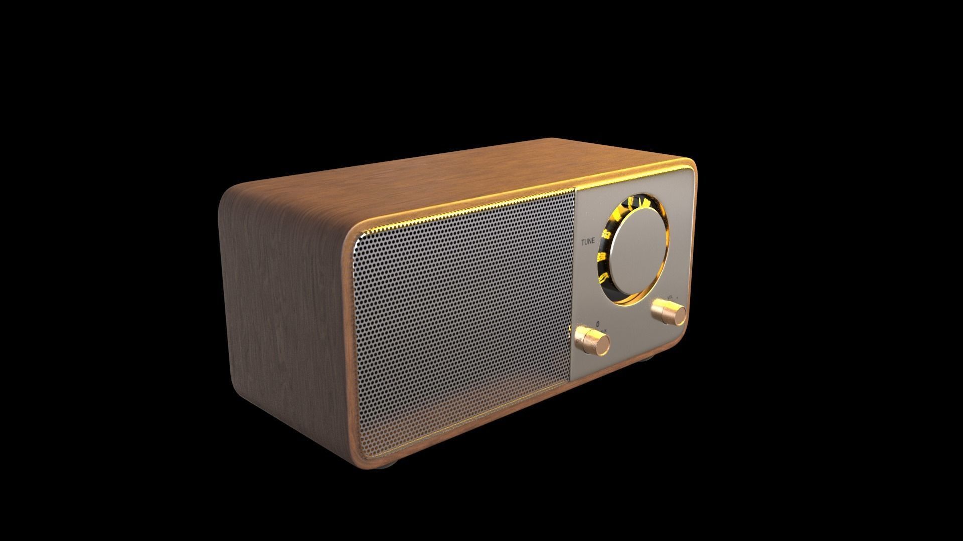 Vintage style radio with Bluetooth connectivity 3D model_13