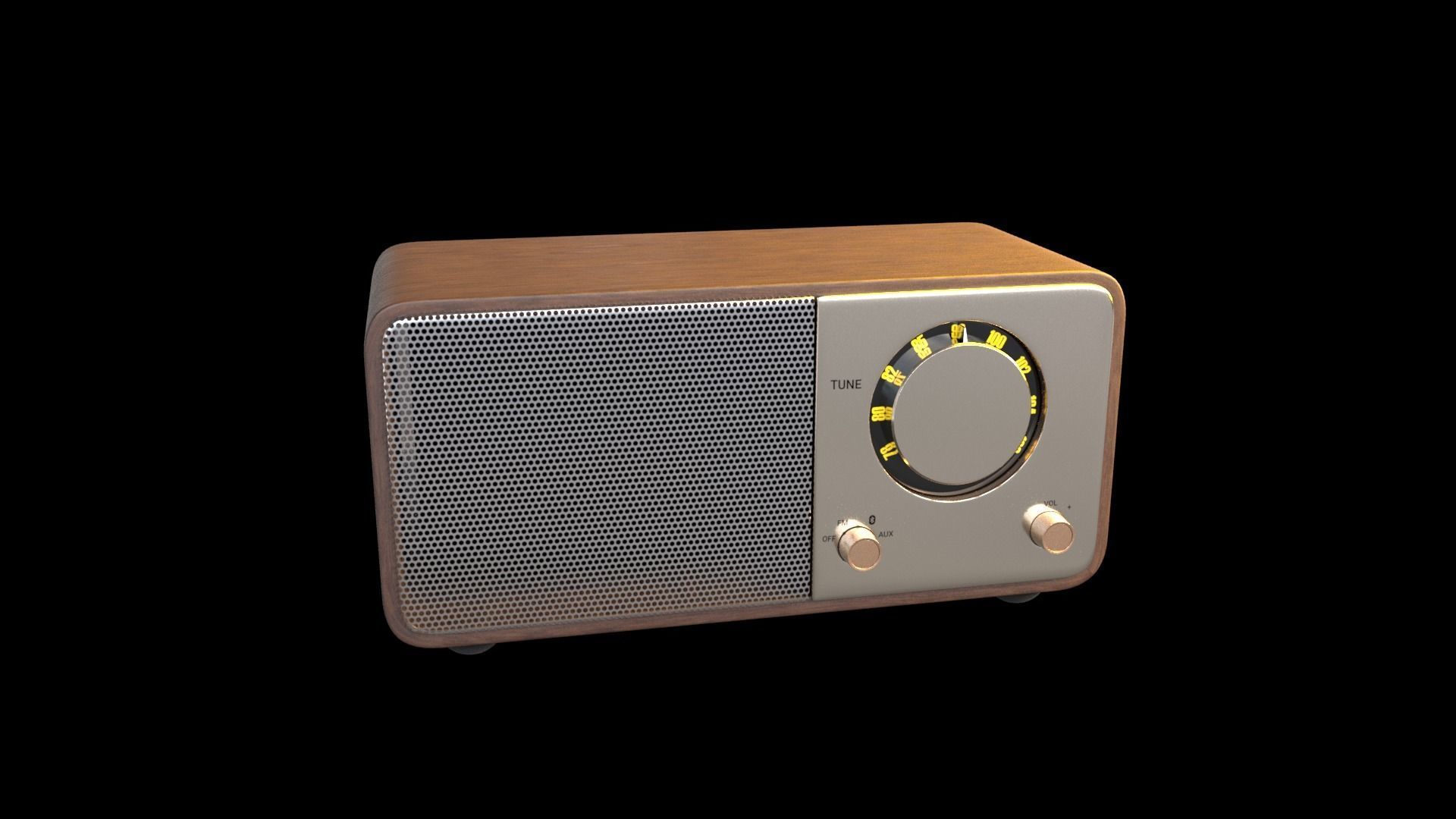 Vintage style radio with Bluetooth connectivity 3D model_11