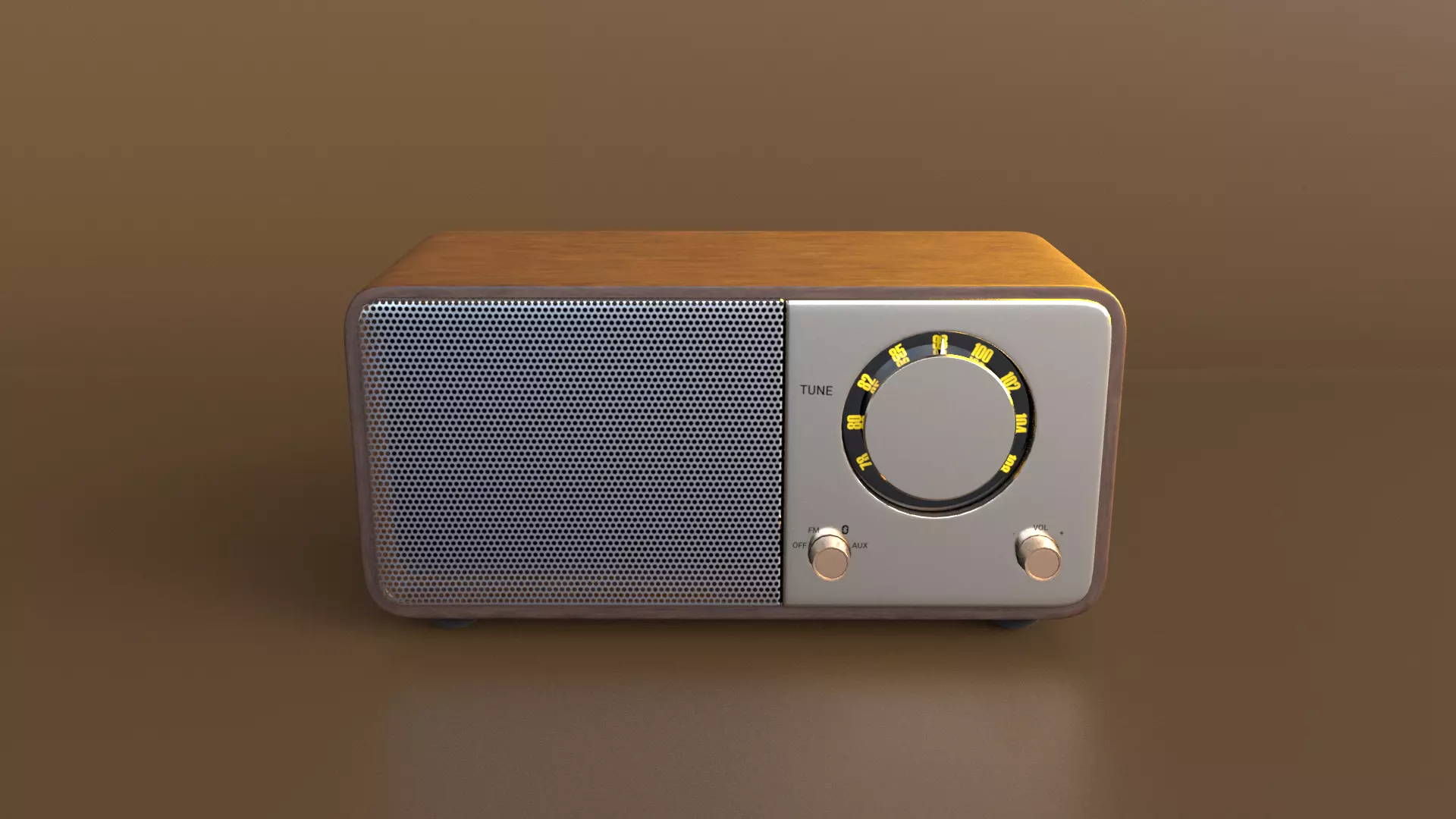 Vintage style radio with Bluetooth connectivity 3D model_0