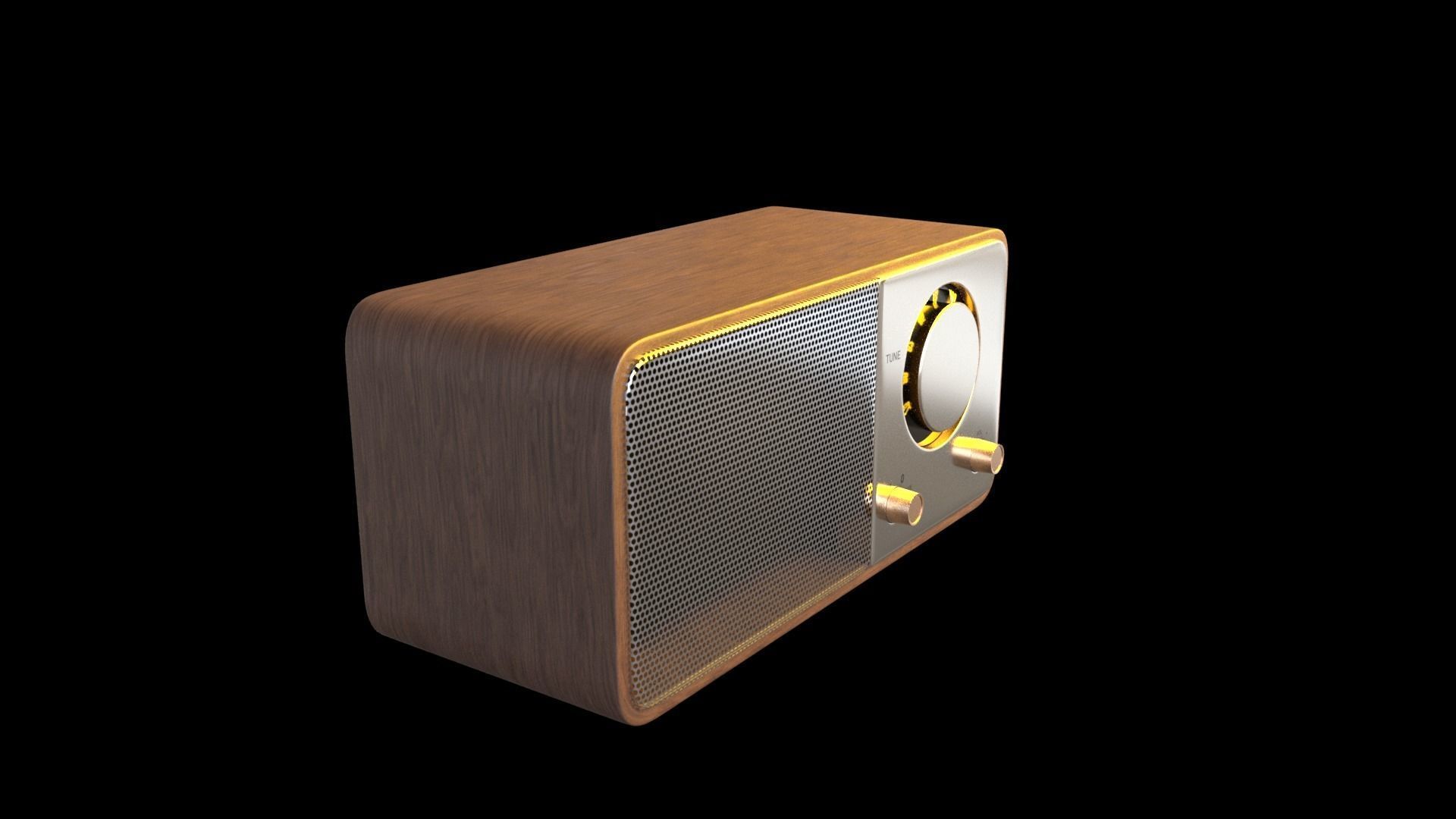 Vintage style radio with Bluetooth connectivity 3D model_15