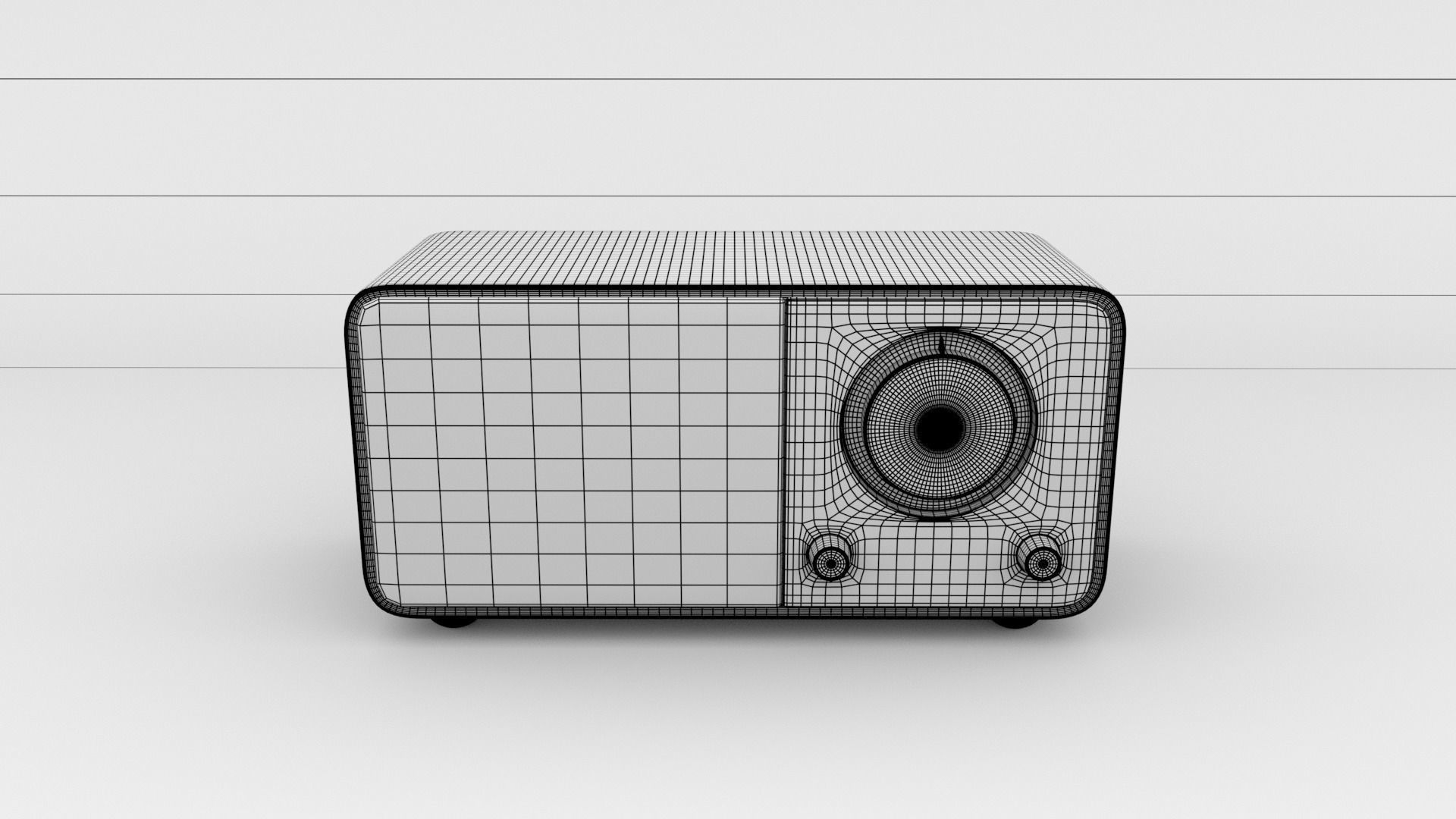 Vintage style radio with Bluetooth connectivity 3D model_5