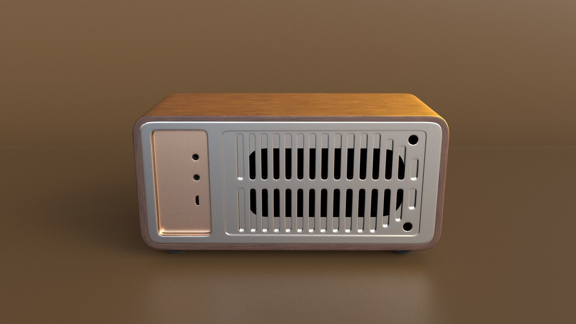 Vintage style radio with Bluetooth connectivity 3D model_1