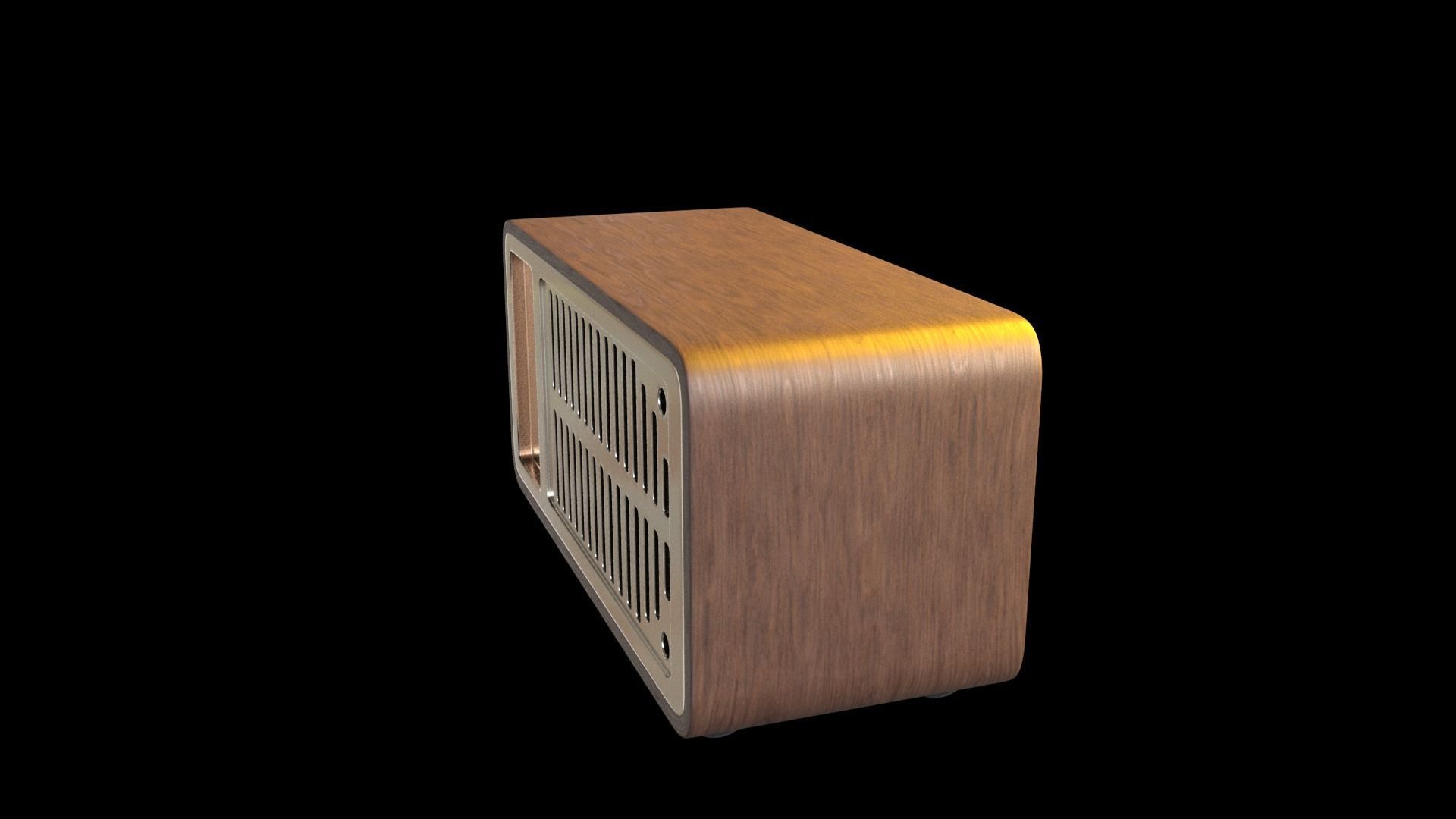 Vintage style radio with Bluetooth connectivity 3D model_24