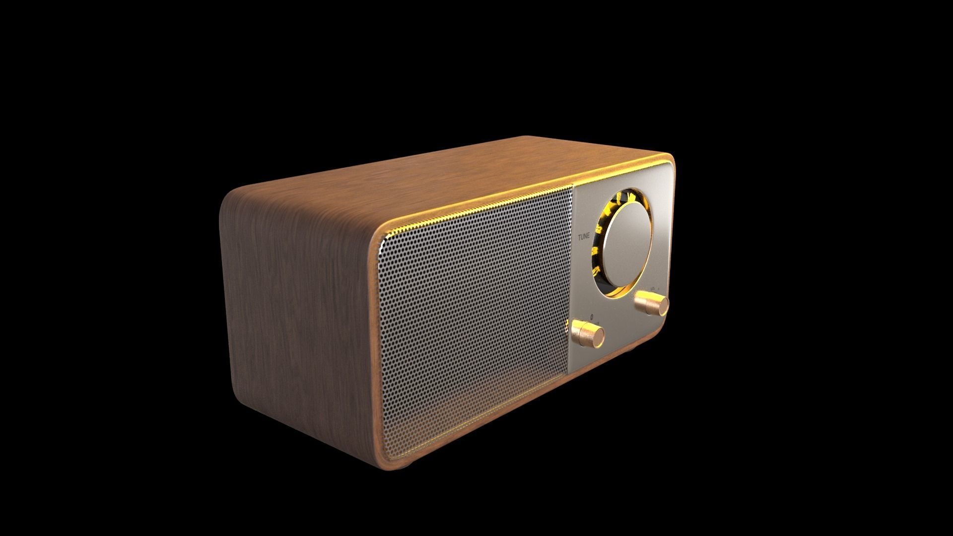 Vintage style radio with Bluetooth connectivity 3D model_14