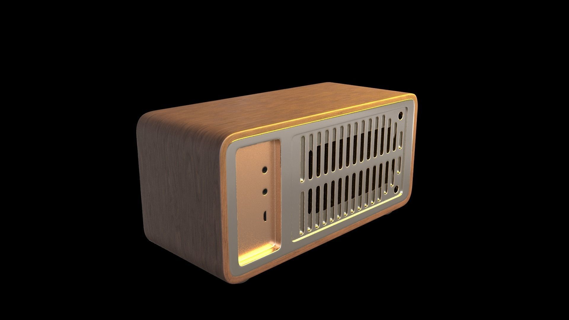 Vintage style radio with Bluetooth connectivity 3D model_33