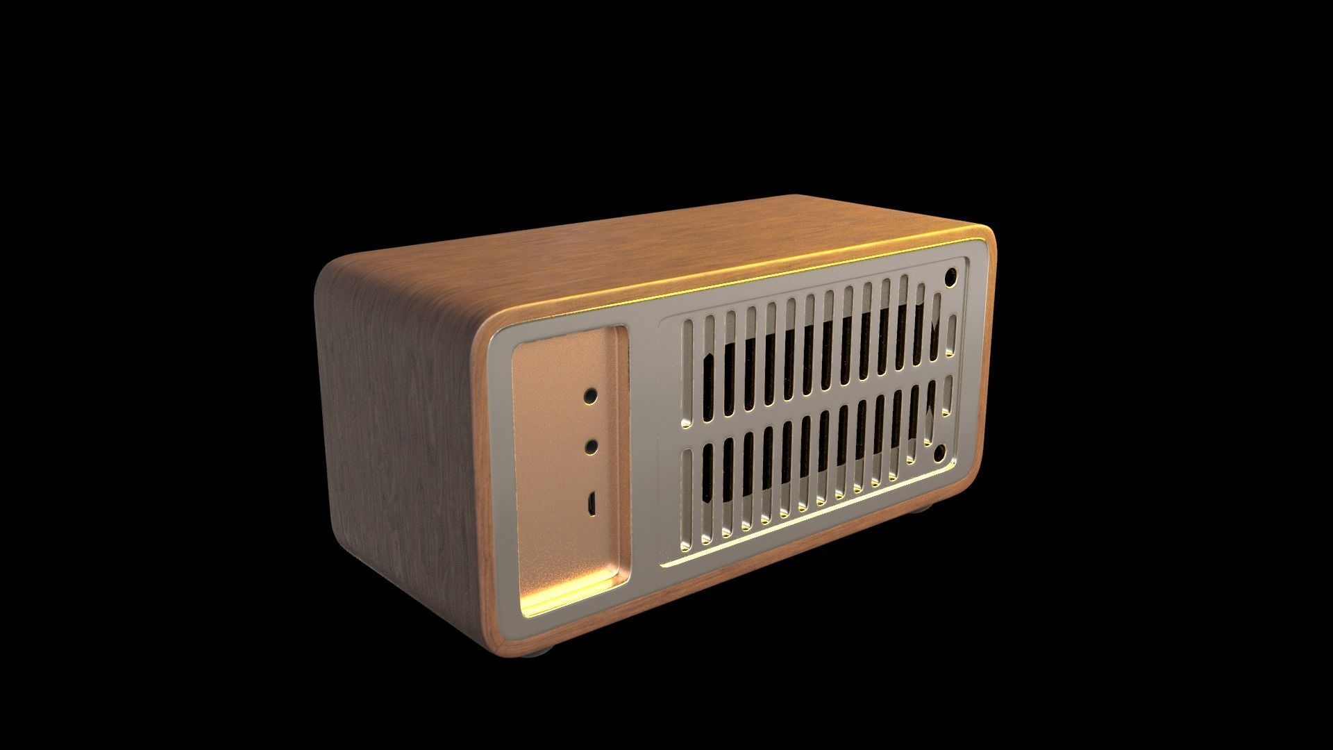 Vintage style radio with Bluetooth connectivity 3D model_32