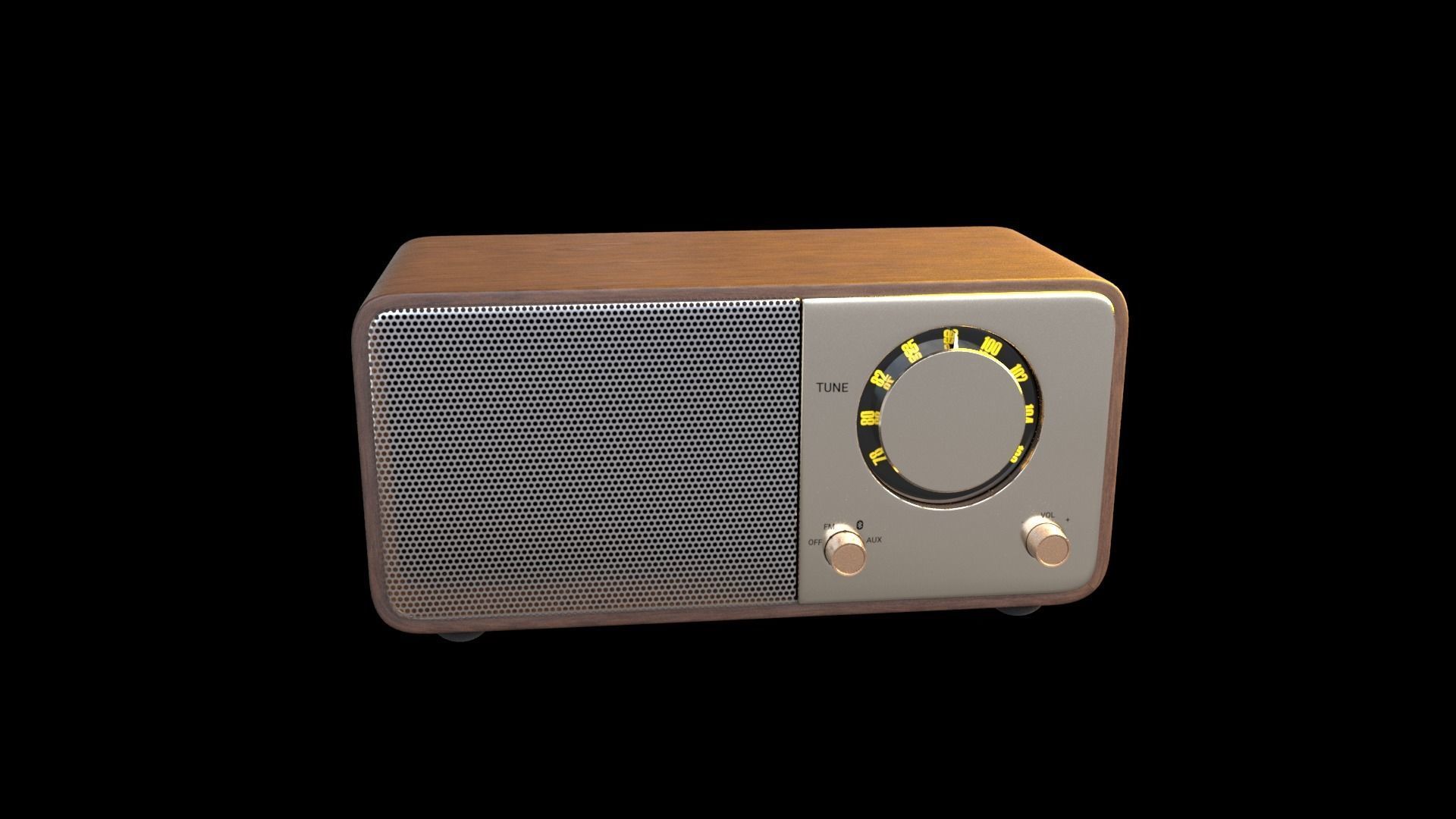 Vintage style radio with Bluetooth connectivity 3D model_10