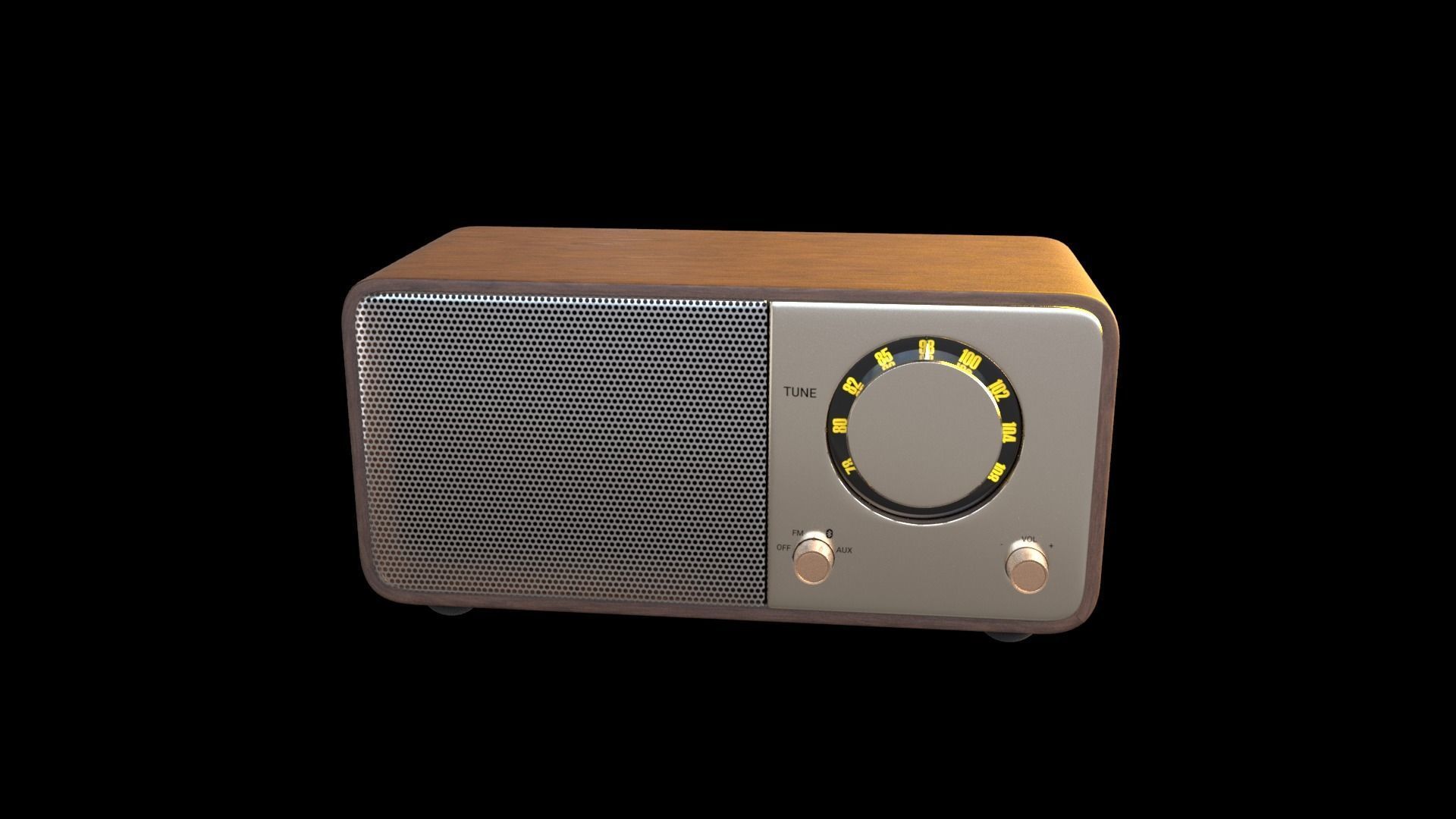 Vintage style radio with Bluetooth connectivity 3D model_37