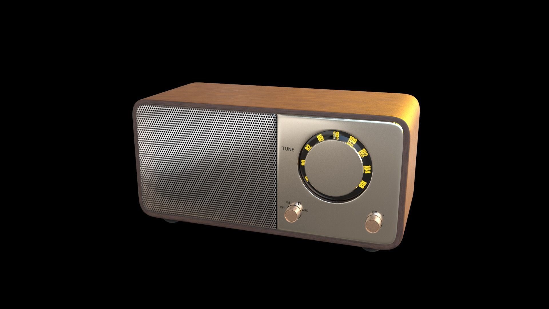 Vintage style radio with Bluetooth connectivity 3D model_36