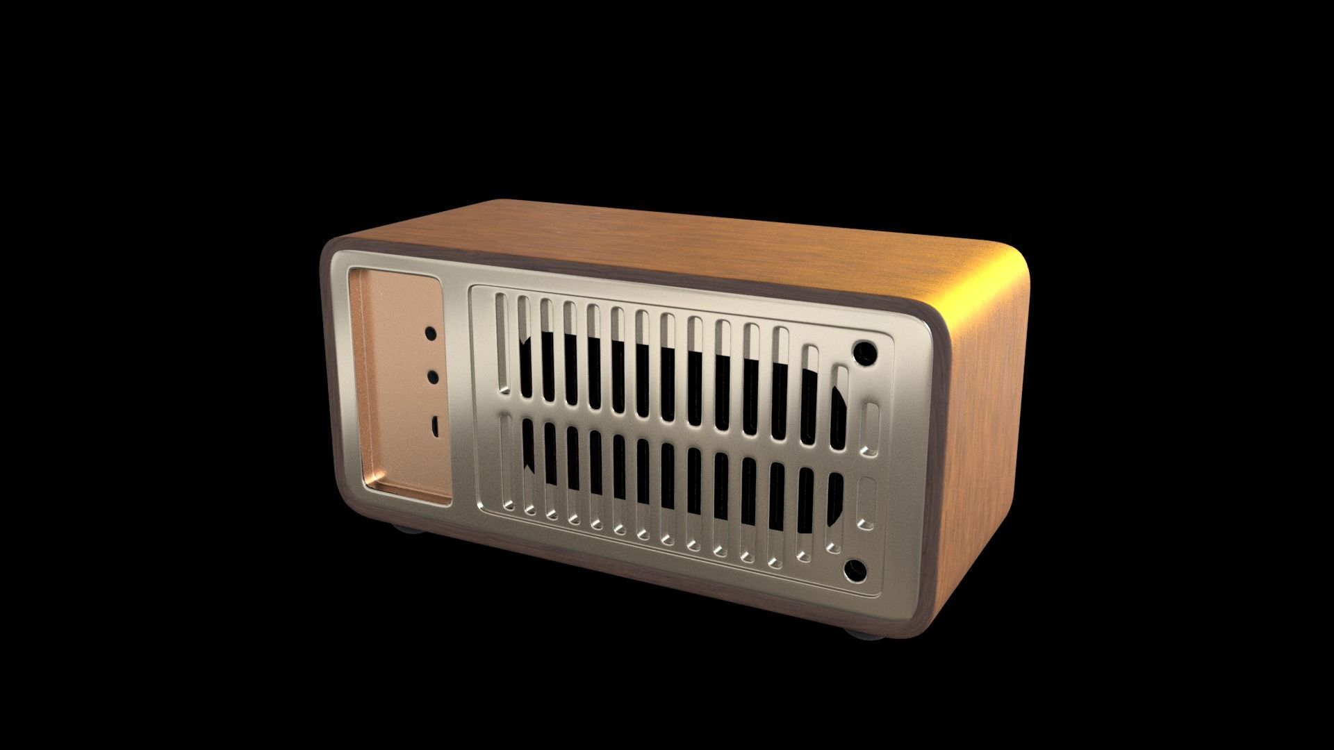 Vintage style radio with Bluetooth connectivity 3D model_28