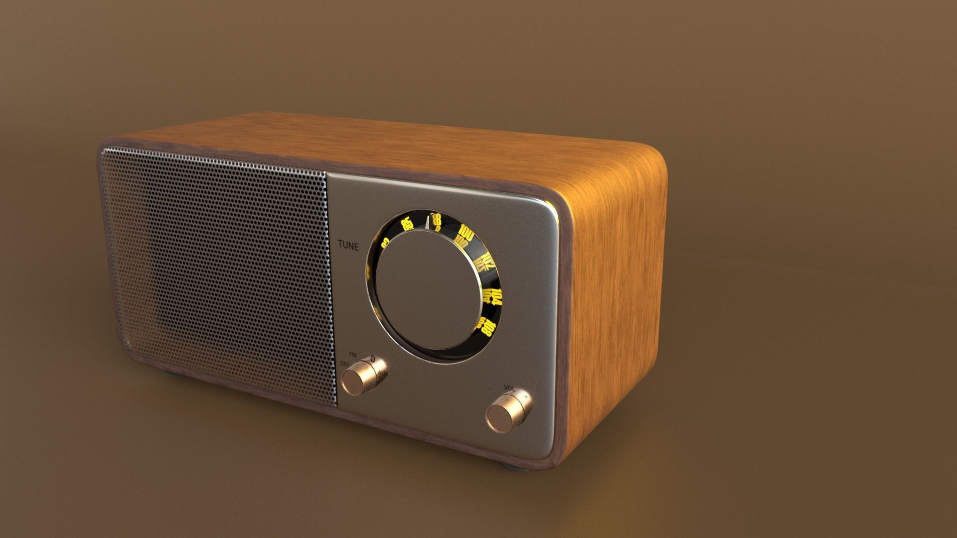 Vintage style radio with Bluetooth connectivity 3D model_7