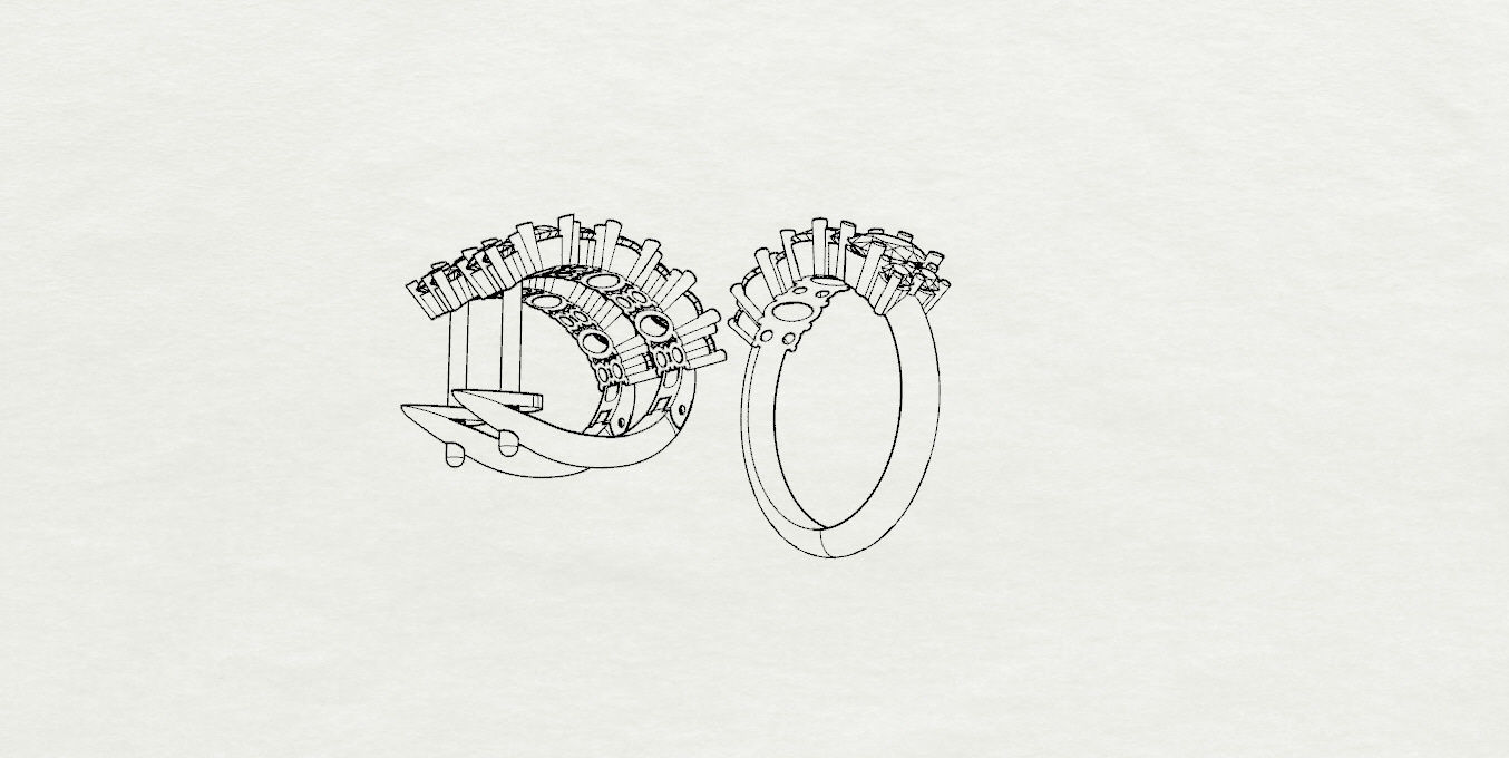 Ring and Earrings 3D print model_17