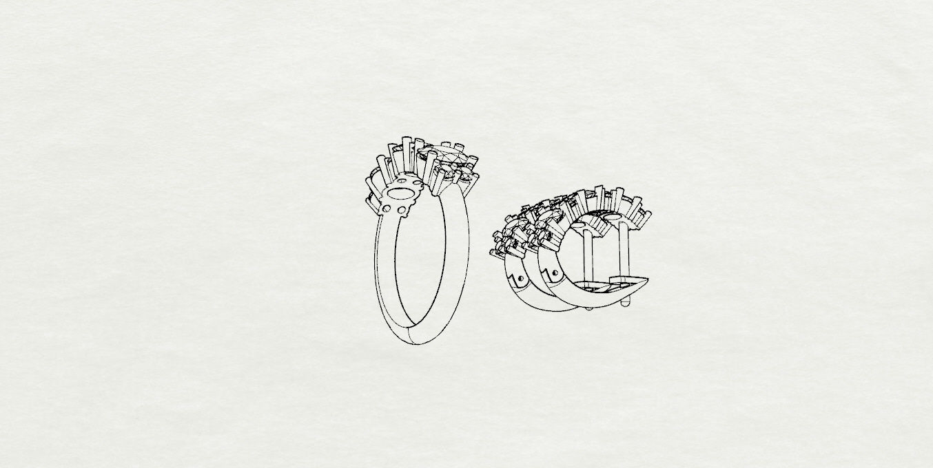 Ring and Earrings 3D print model_15