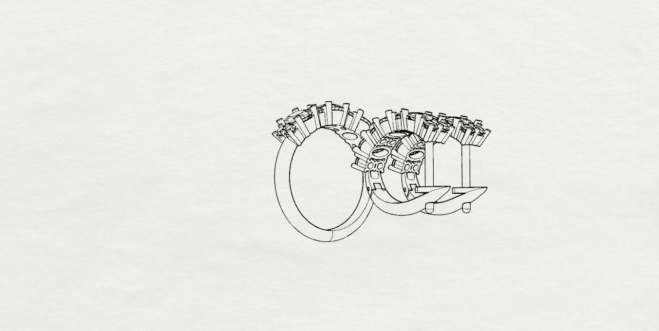 Ring and Earrings 3D print model_14