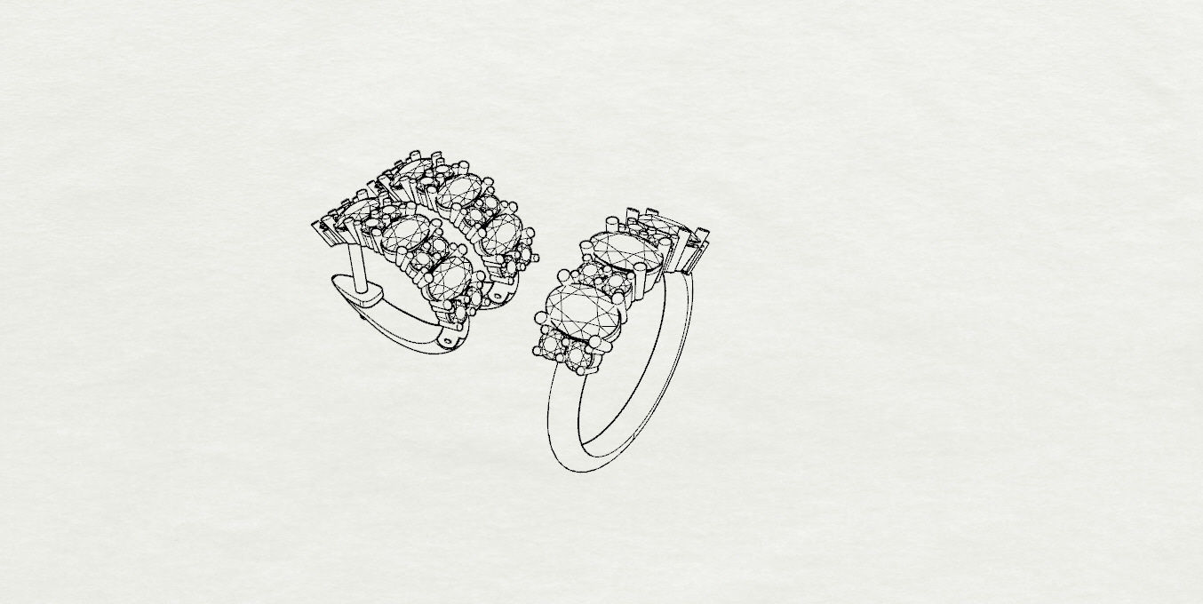 Ring and Earrings 3D print model_18